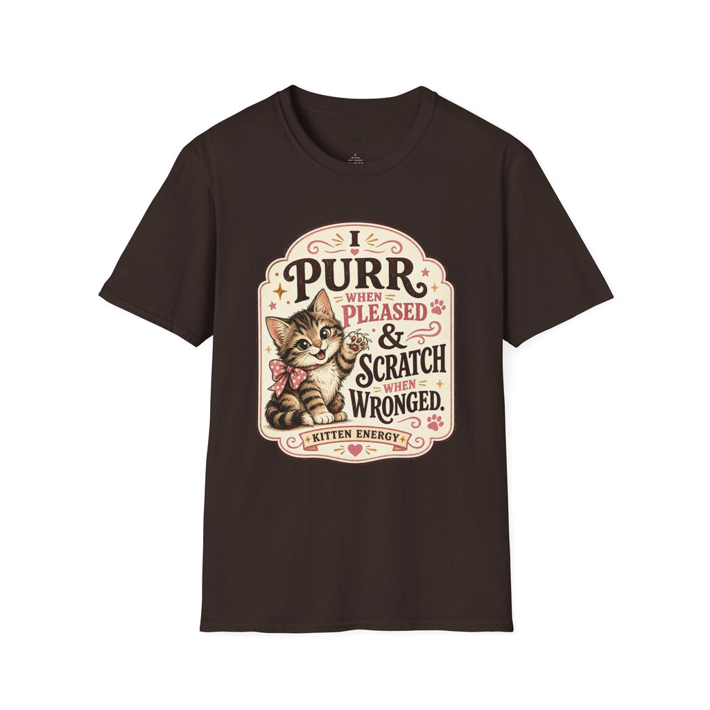 I Purr When Pleased & Scratch When Wronged T-Shirt Vintage Design