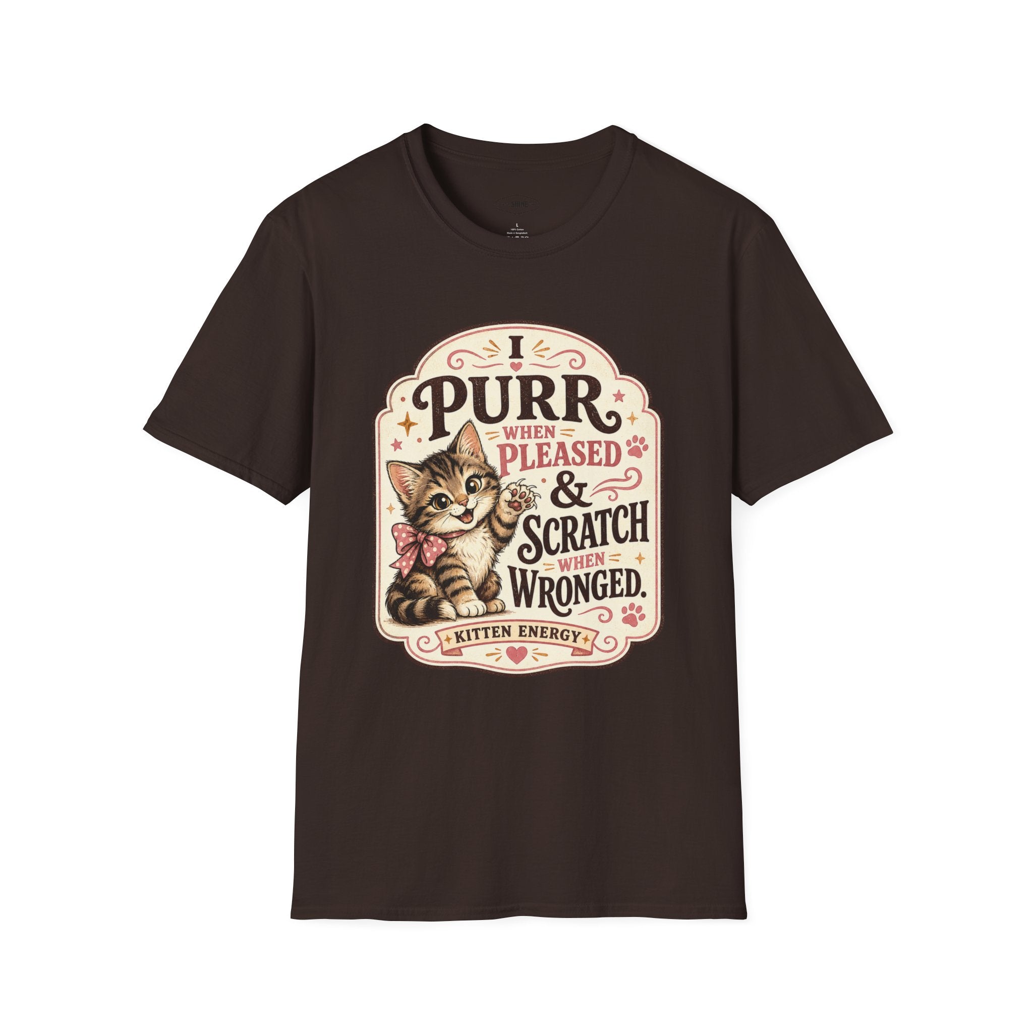 I Purr When Pleased & Scratch When Wronged T-Shirt Vintage Design