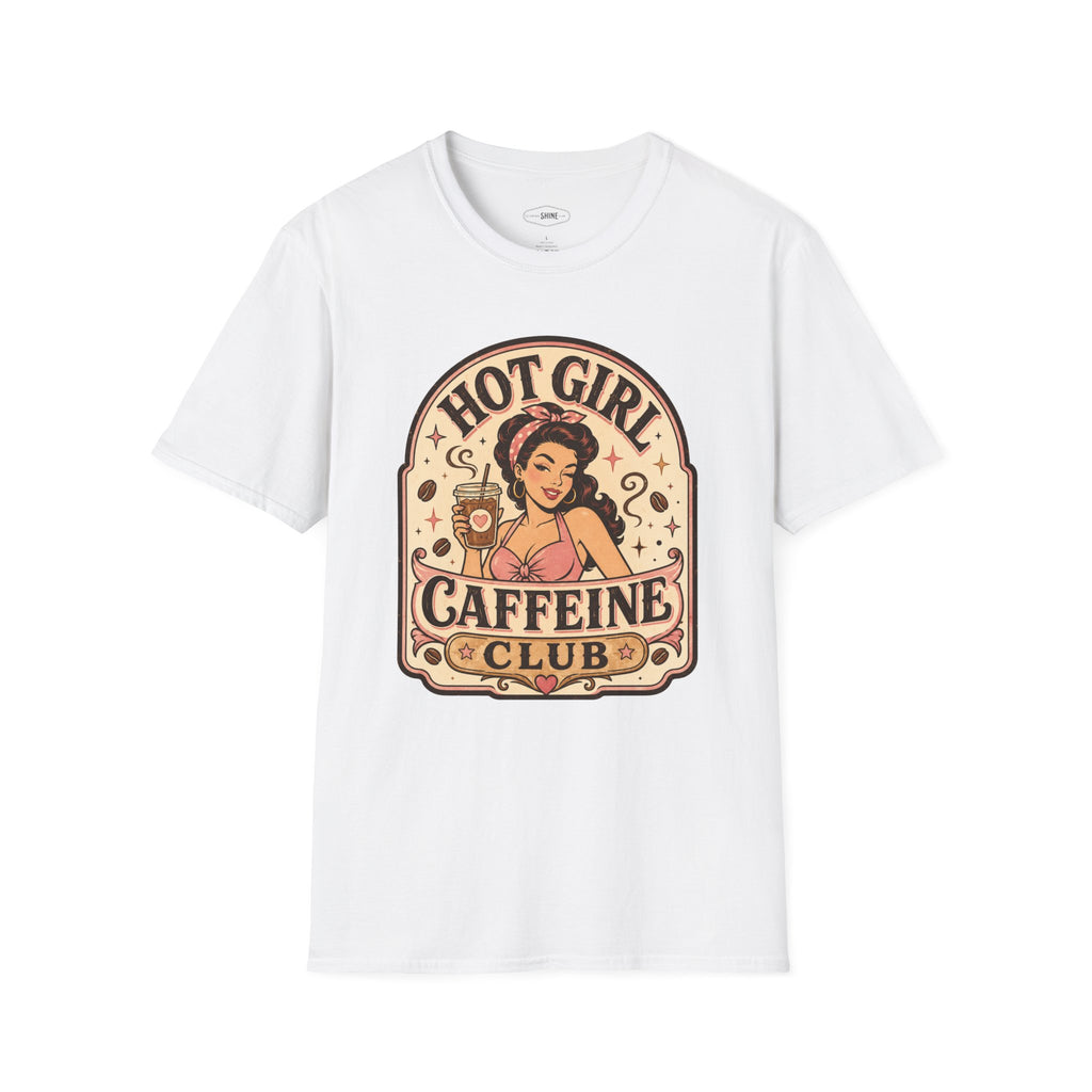 Hot Girl Caffeine Club T-Shirt Vintage Design