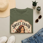 Sweet Chaos in a Woman's Form T-Shirt Vintage Design