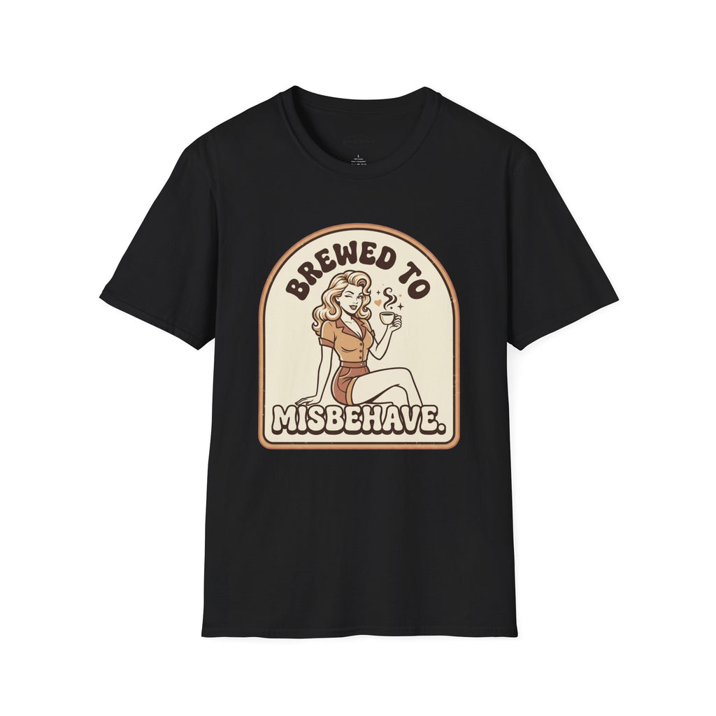 Brewed to Misbehave T-Shirt Vintage Design