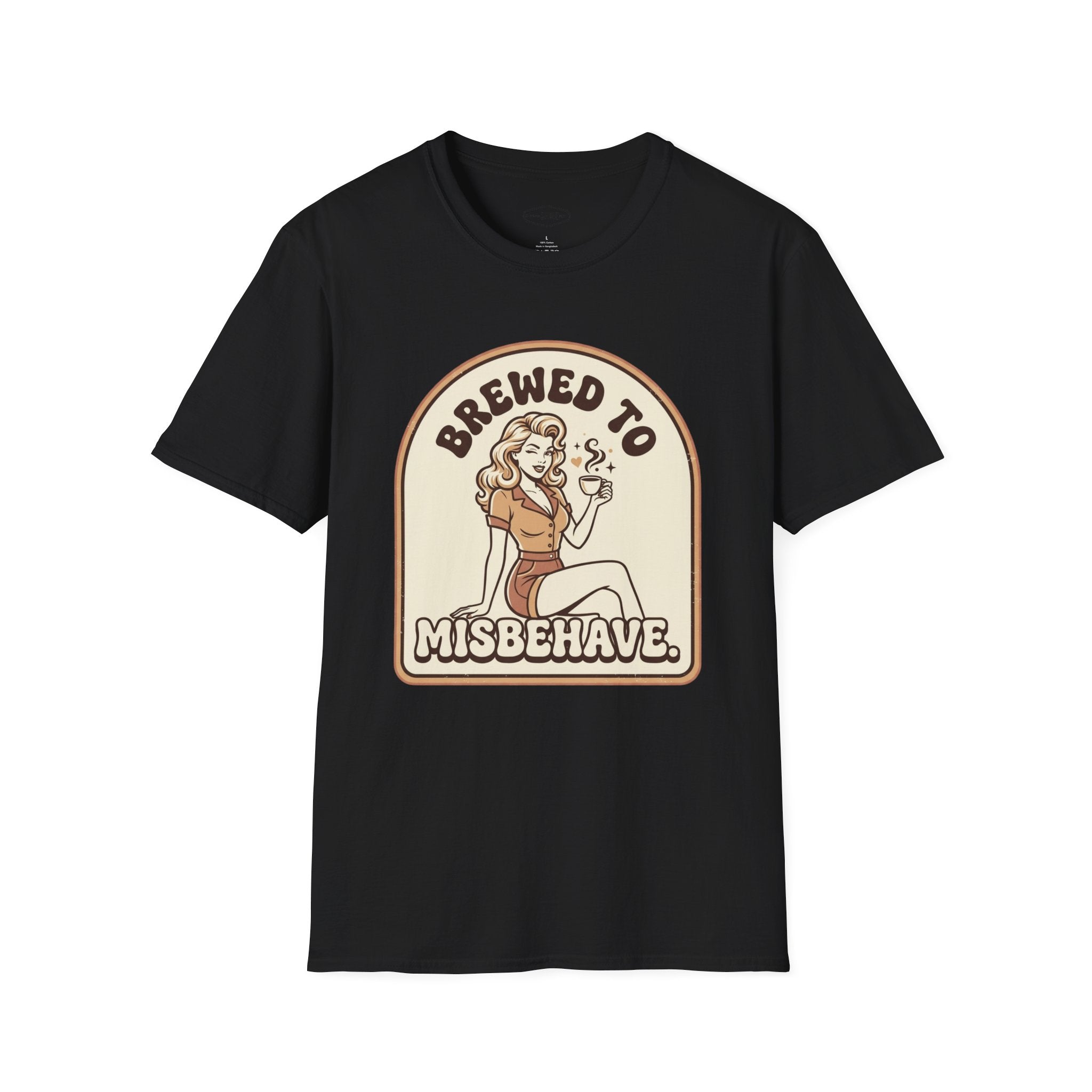 Brewed to Misbehave T-Shirt Vintage Design