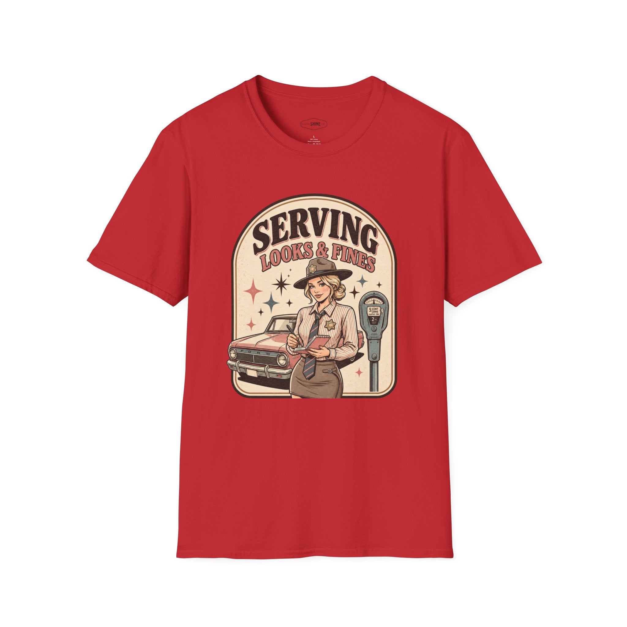Serving Looks & Fines T-Shirt Vintage Design