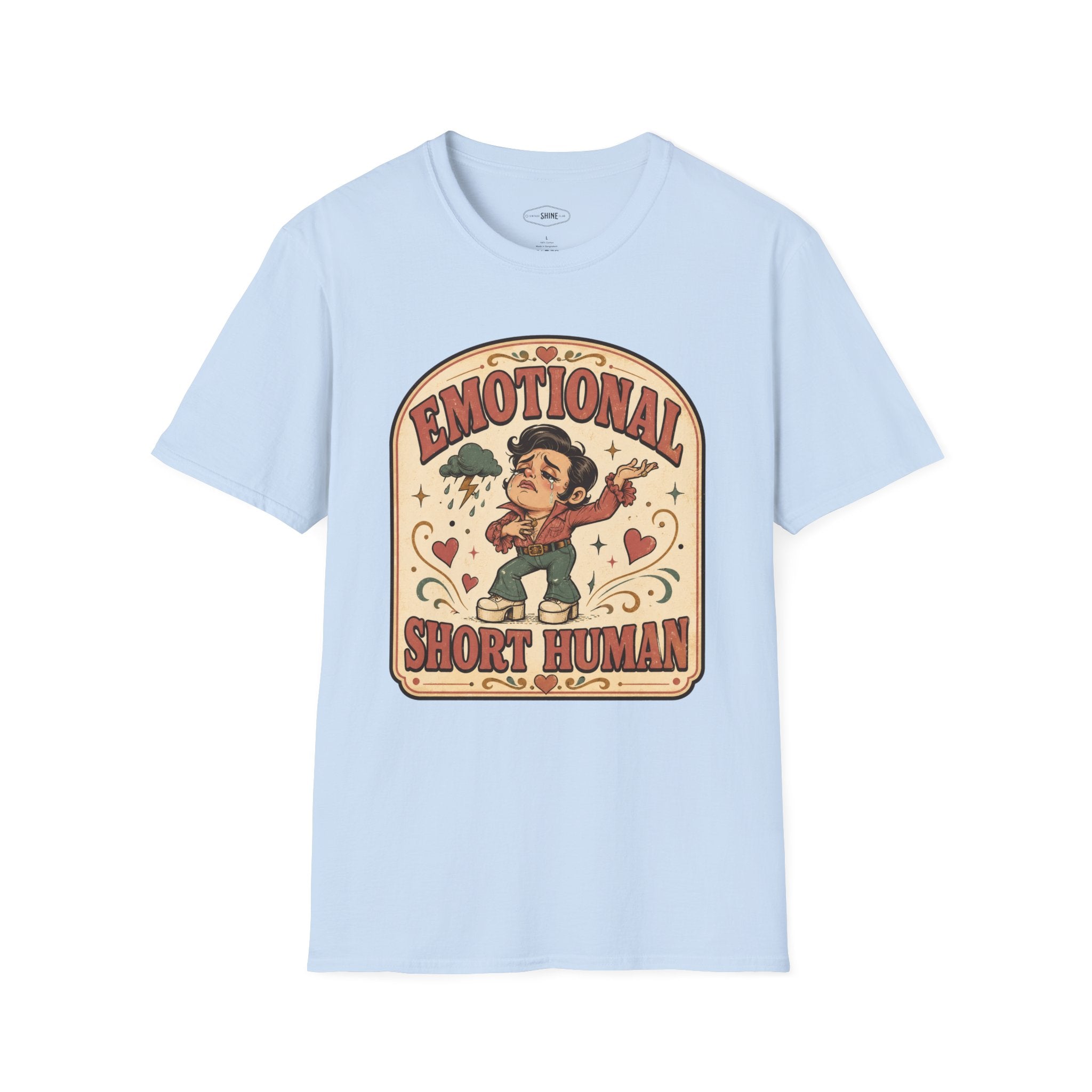 Emotional Short Human T-Shirt Vintage Design