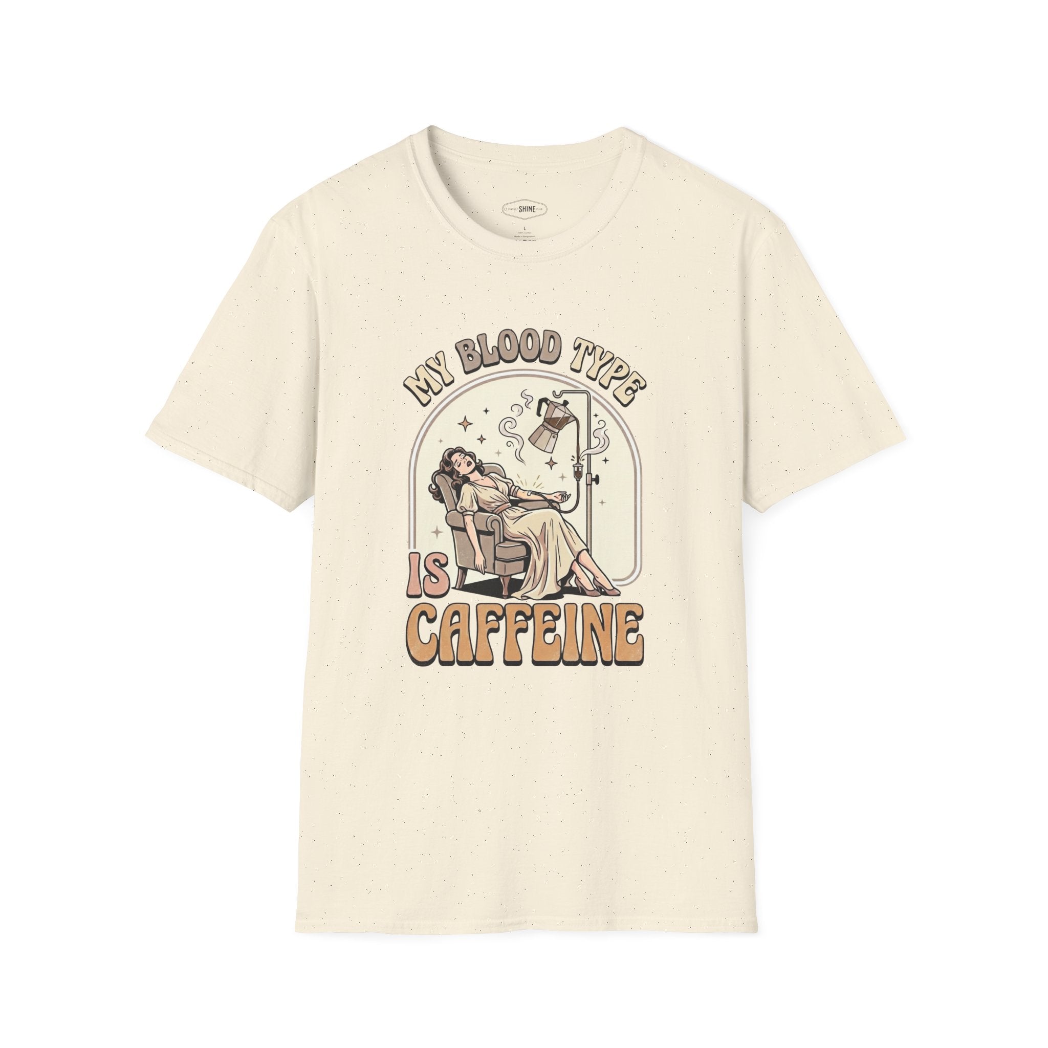 My Blood Type Is Caffeine T-Shirt Vintage Design