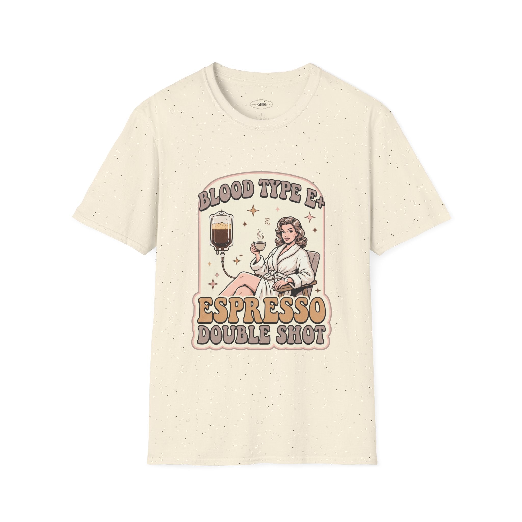 Blood Type E+ Espresso Double Shot T-Shirt Vintage Design