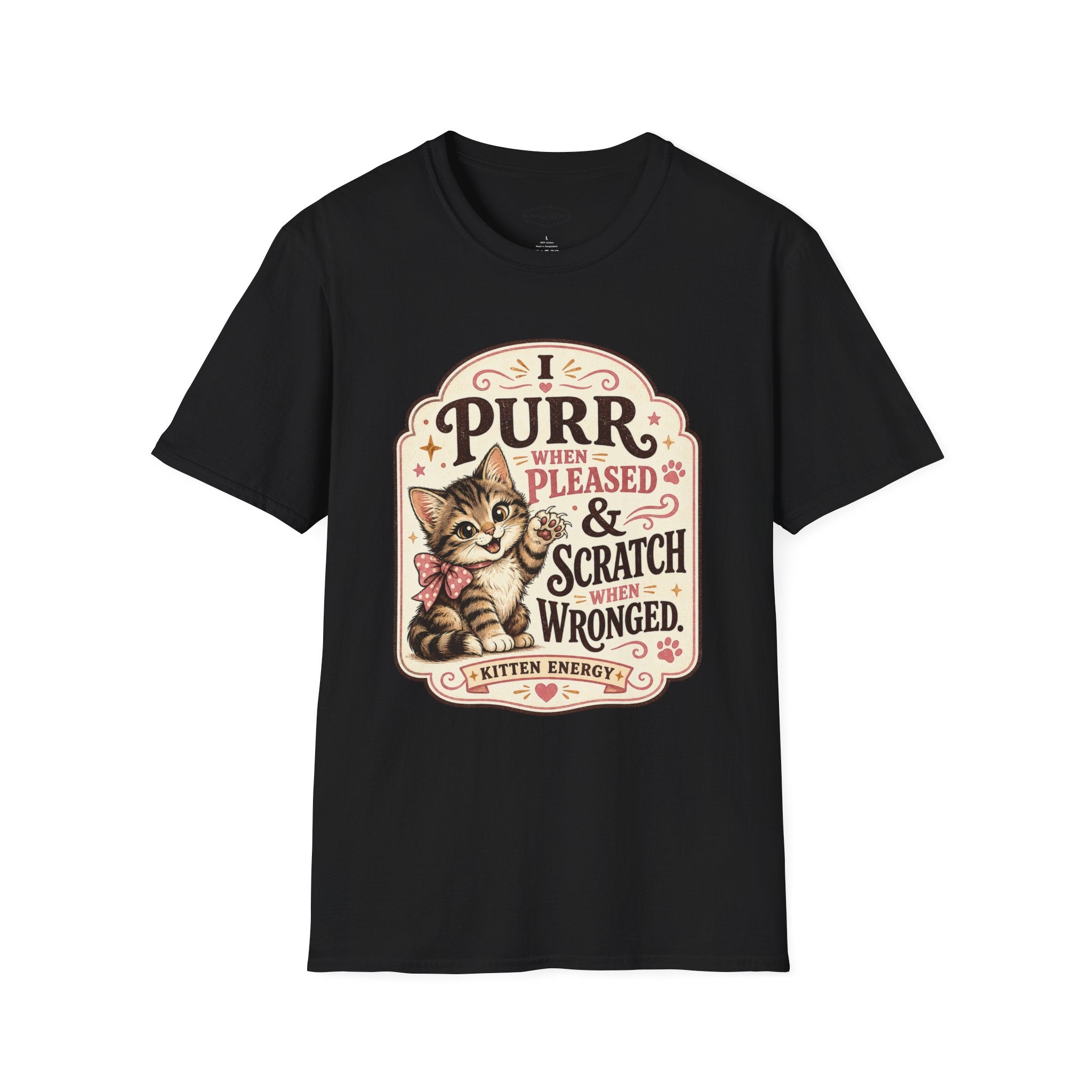 I Purr When Pleased & Scratch When Wronged T-Shirt Vintage Design