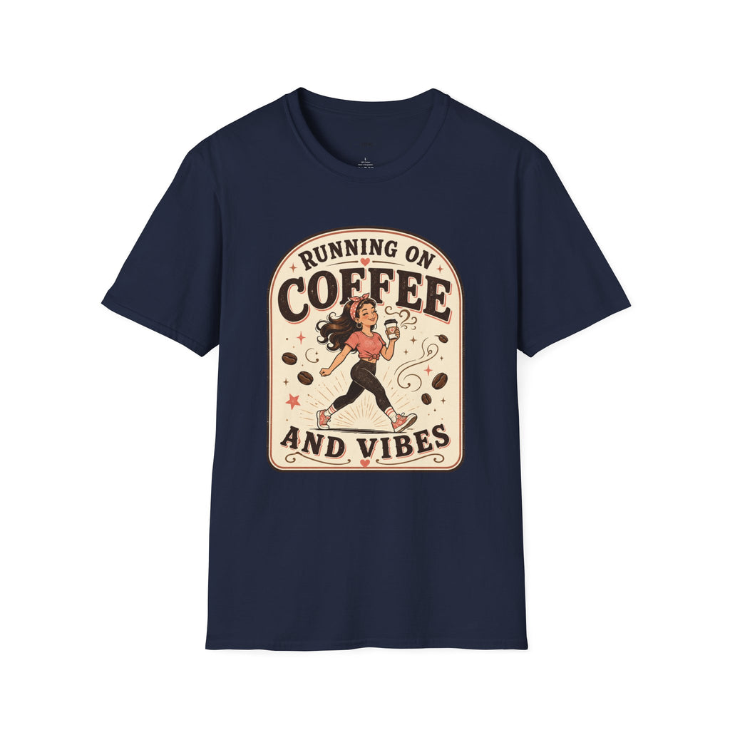 Running on Coffee and Vibes T-Shirt Vintage Design