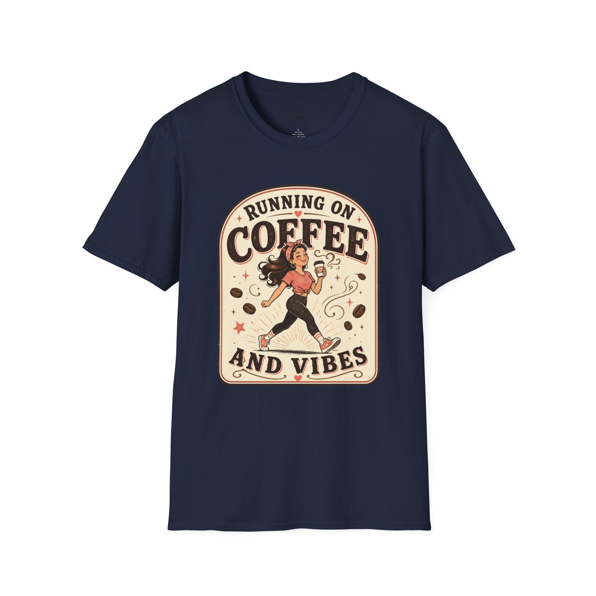 Running on Coffee and Vibes T-Shirt Vintage Design