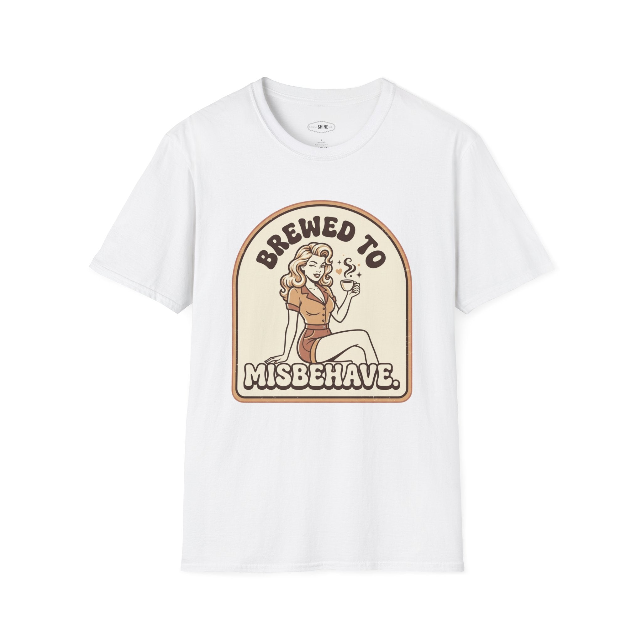Brewed to Misbehave T-Shirt Vintage Design