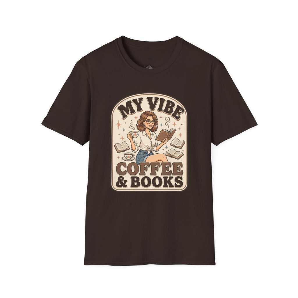 My Vibe Coffee & Books T-Shirt Vintage Design