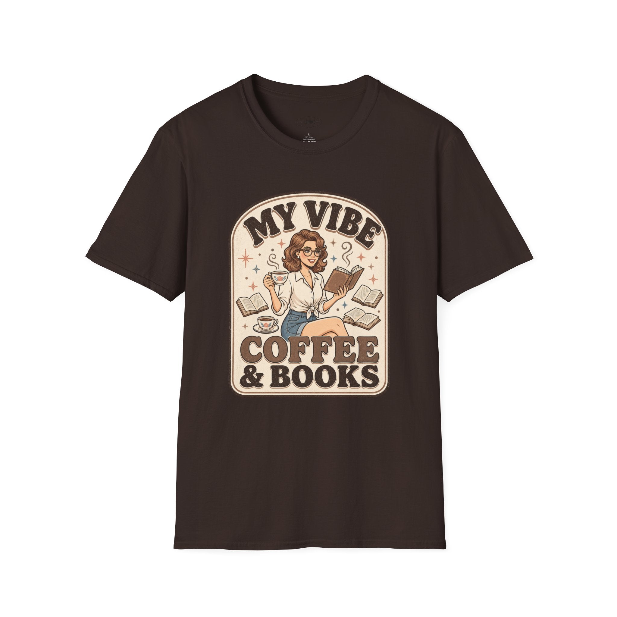 My Vibe Coffee & Books T-Shirt Vintage Design