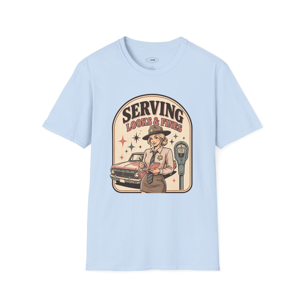 Serving Looks & Fines T-Shirt Vintage Design