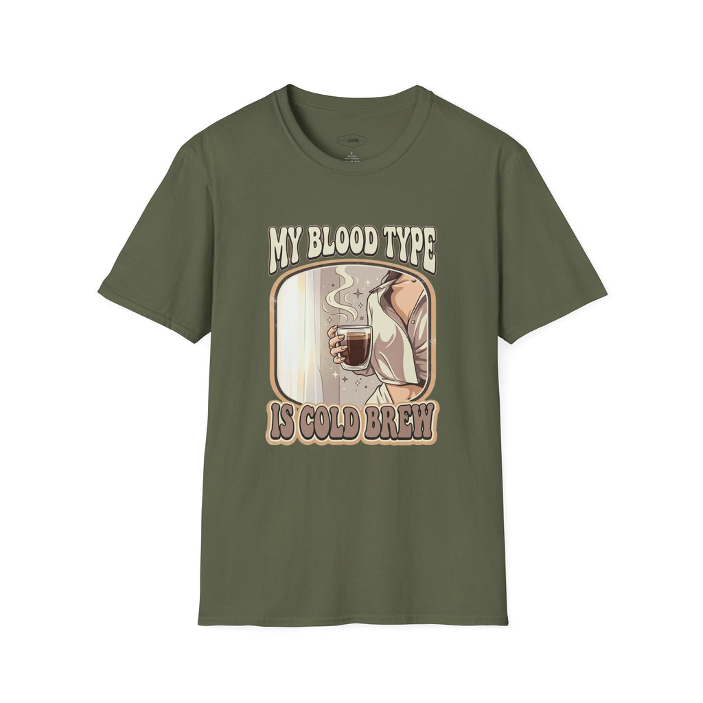 My Blood Type is Cold Brew T-Shirt Vintage Design