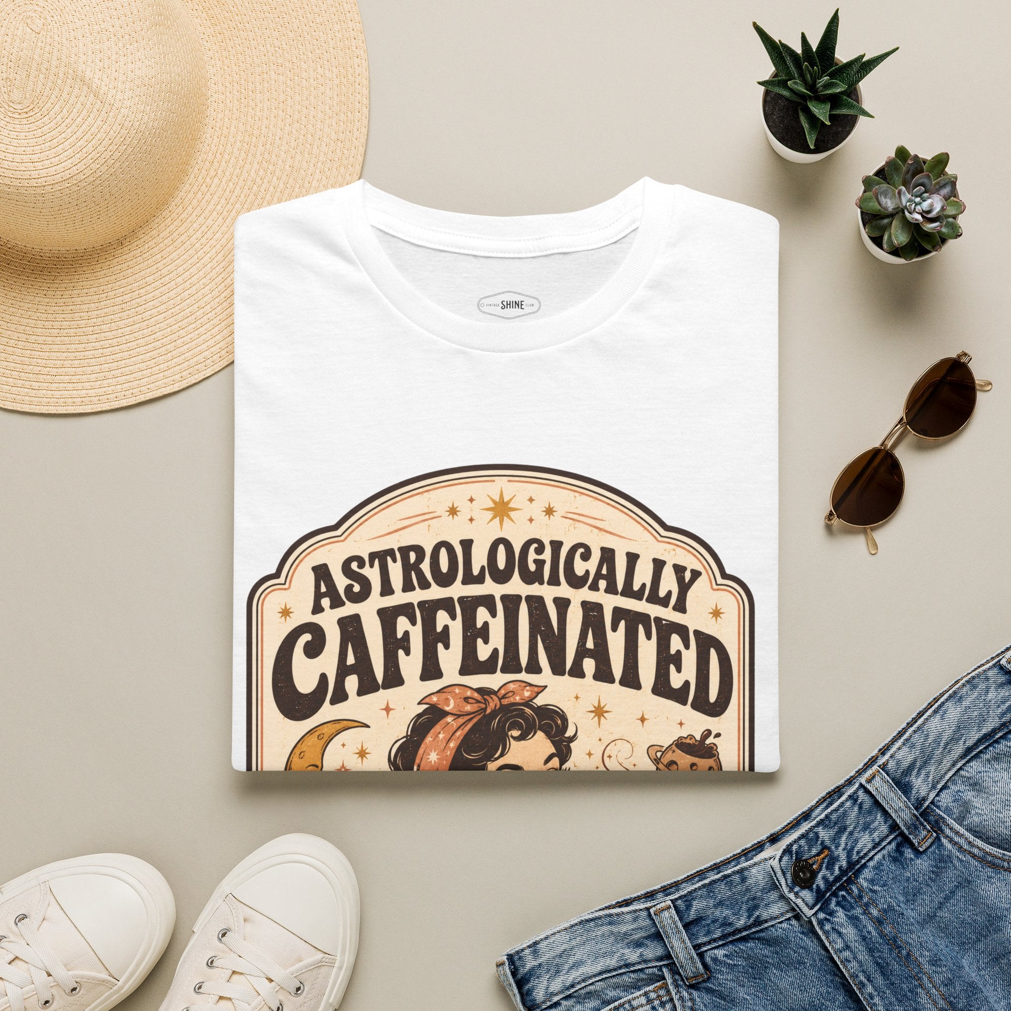 Astrologically Caffeinated T-Shirt Vintage Design