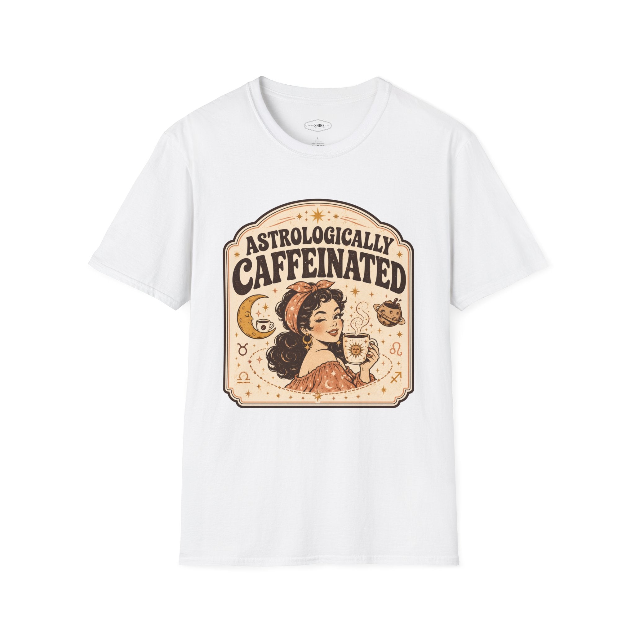 Astrologically Caffeinated T-Shirt Vintage Design