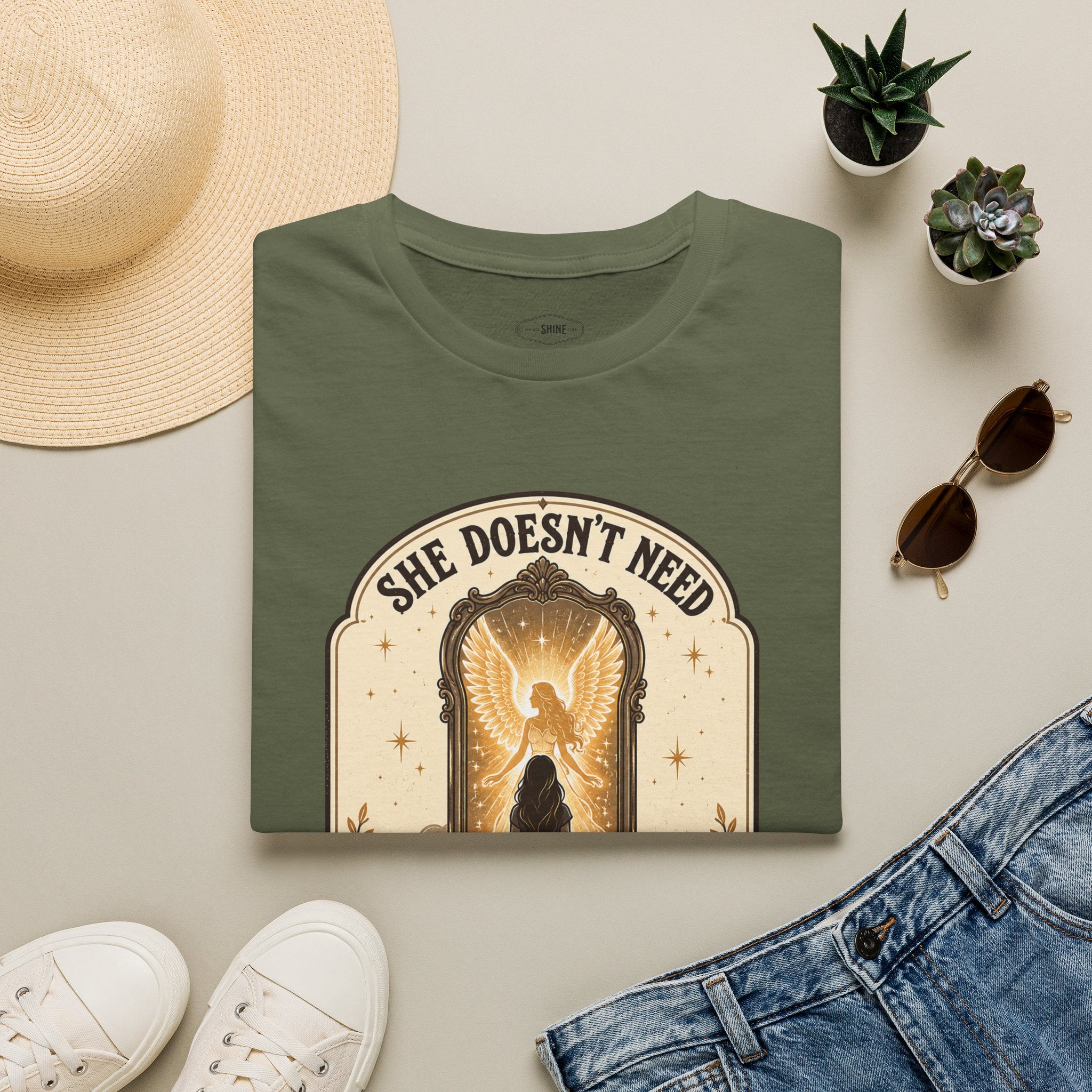 She Doesn't Need Armor, She Has Wings T-Shirt Vintage Design