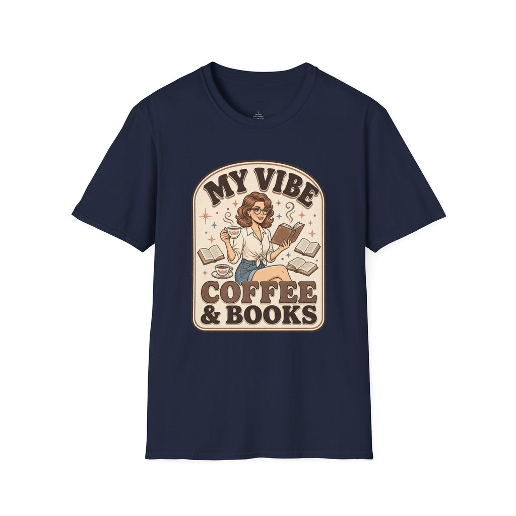My Vibe Coffee & Books T-Shirt Vintage Design