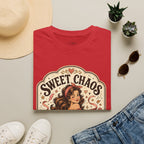 Sweet Chaos in a Woman's Form T-Shirt Vintage Design