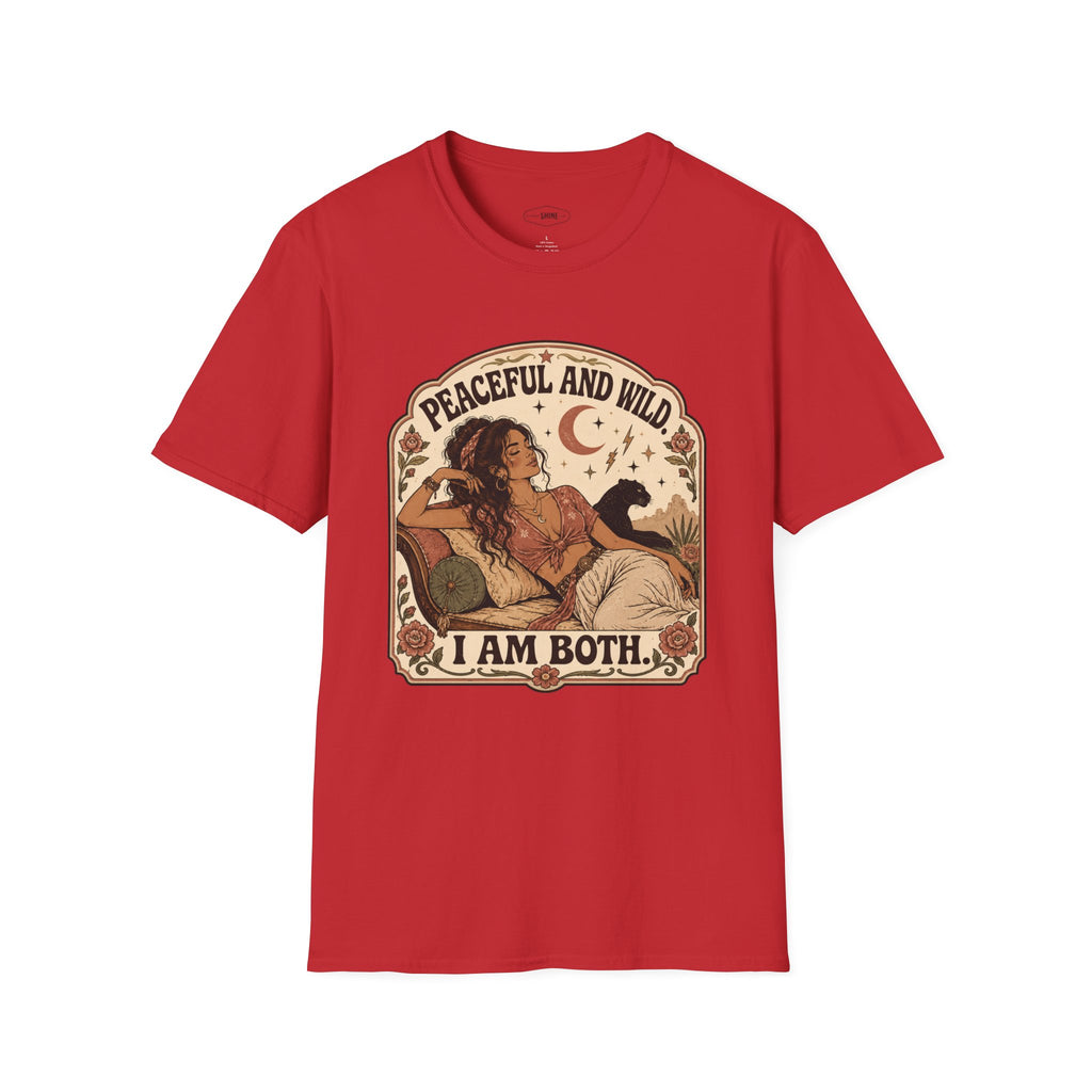 Peaceful and Wild I Am Both T-Shirt Vintage Design