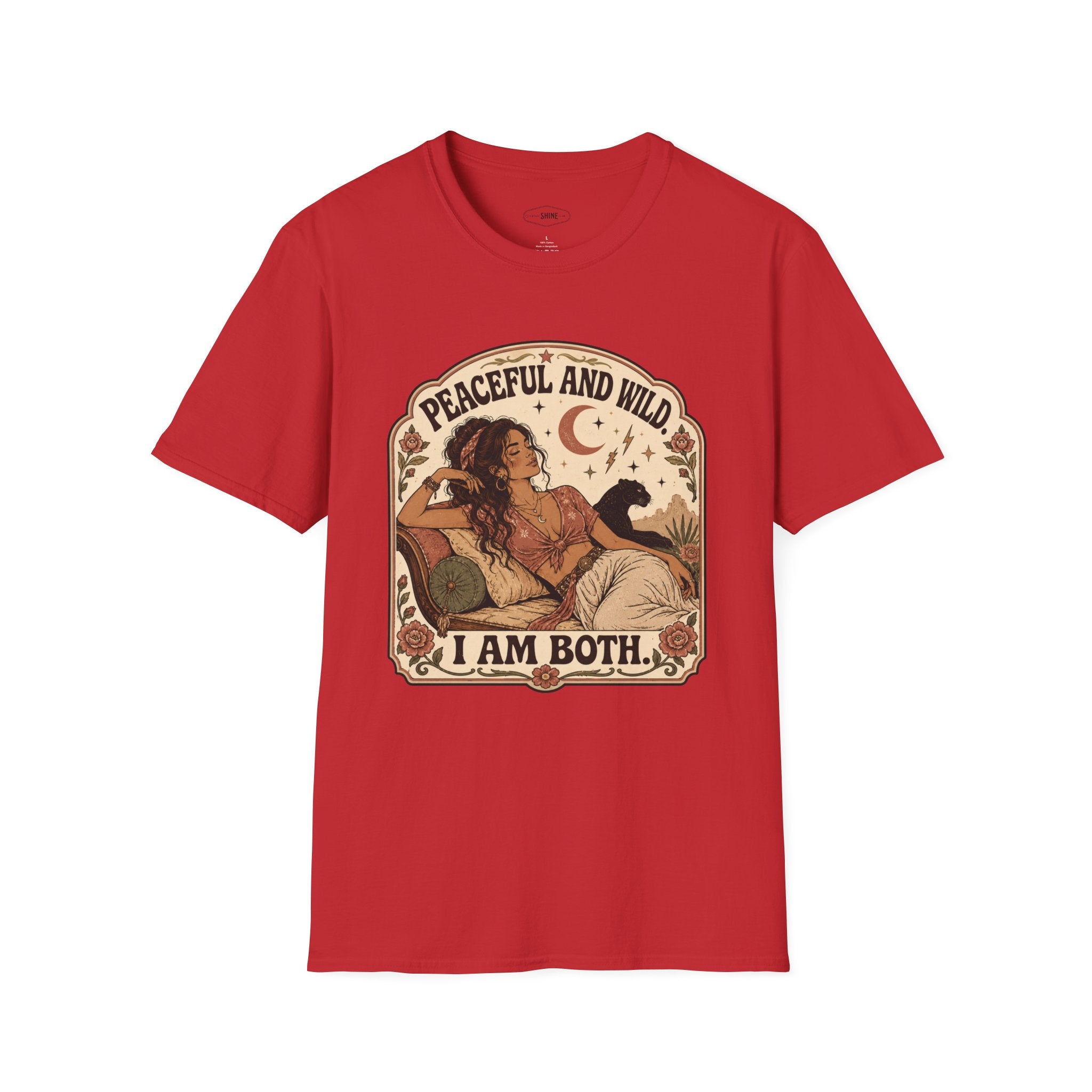 Peaceful and Wild I Am Both T-Shirt Vintage Design