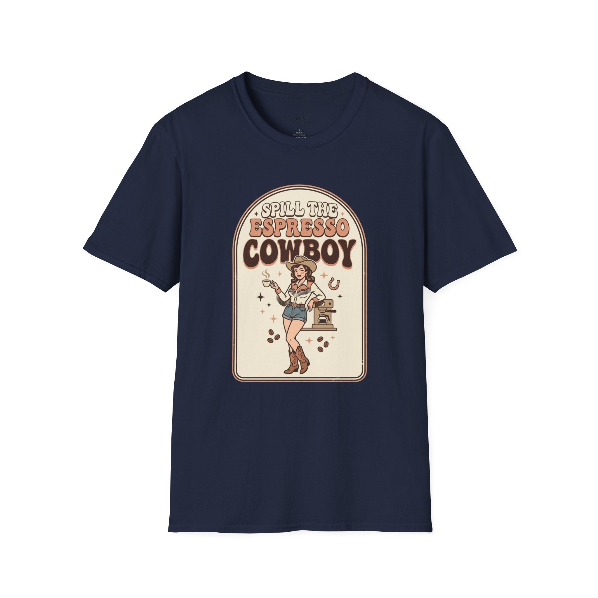 Spill the Espresso Cowboy T-Shirt Vintage Design