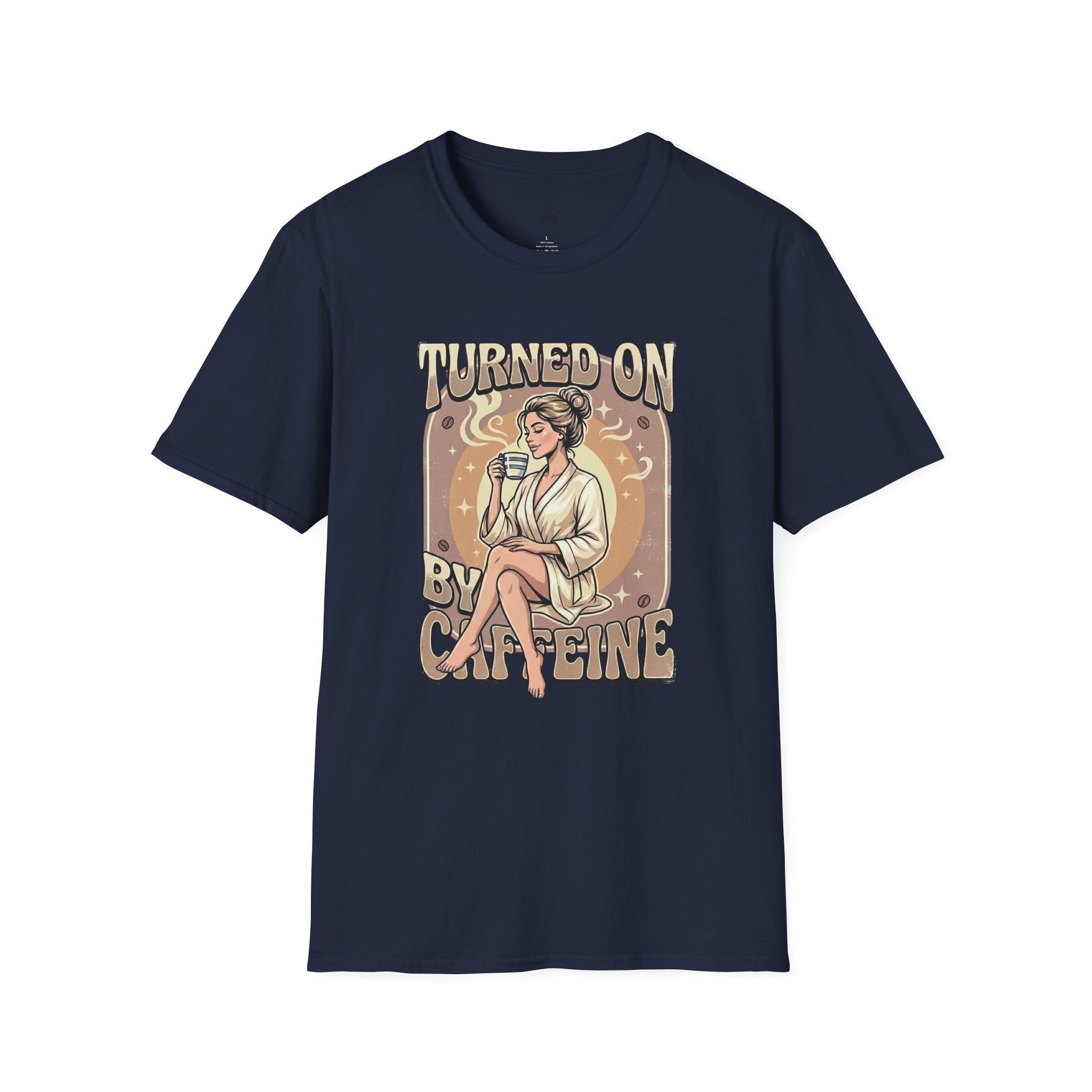 Turned On By Caffeine T-Shirt Vintage Design
