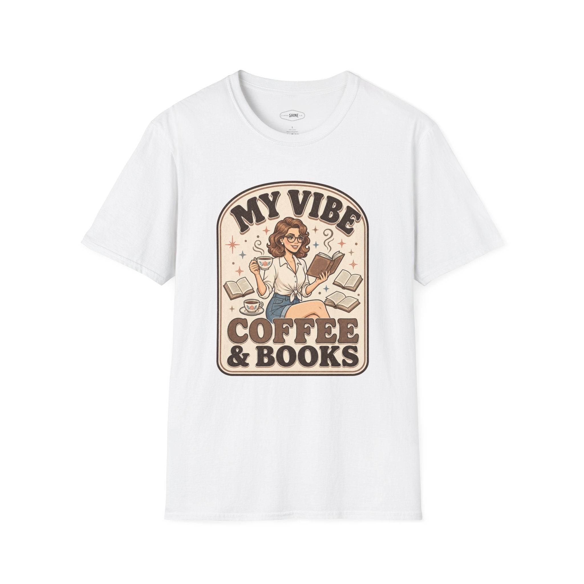 My Vibe Coffee & Books T-Shirt Vintage Design