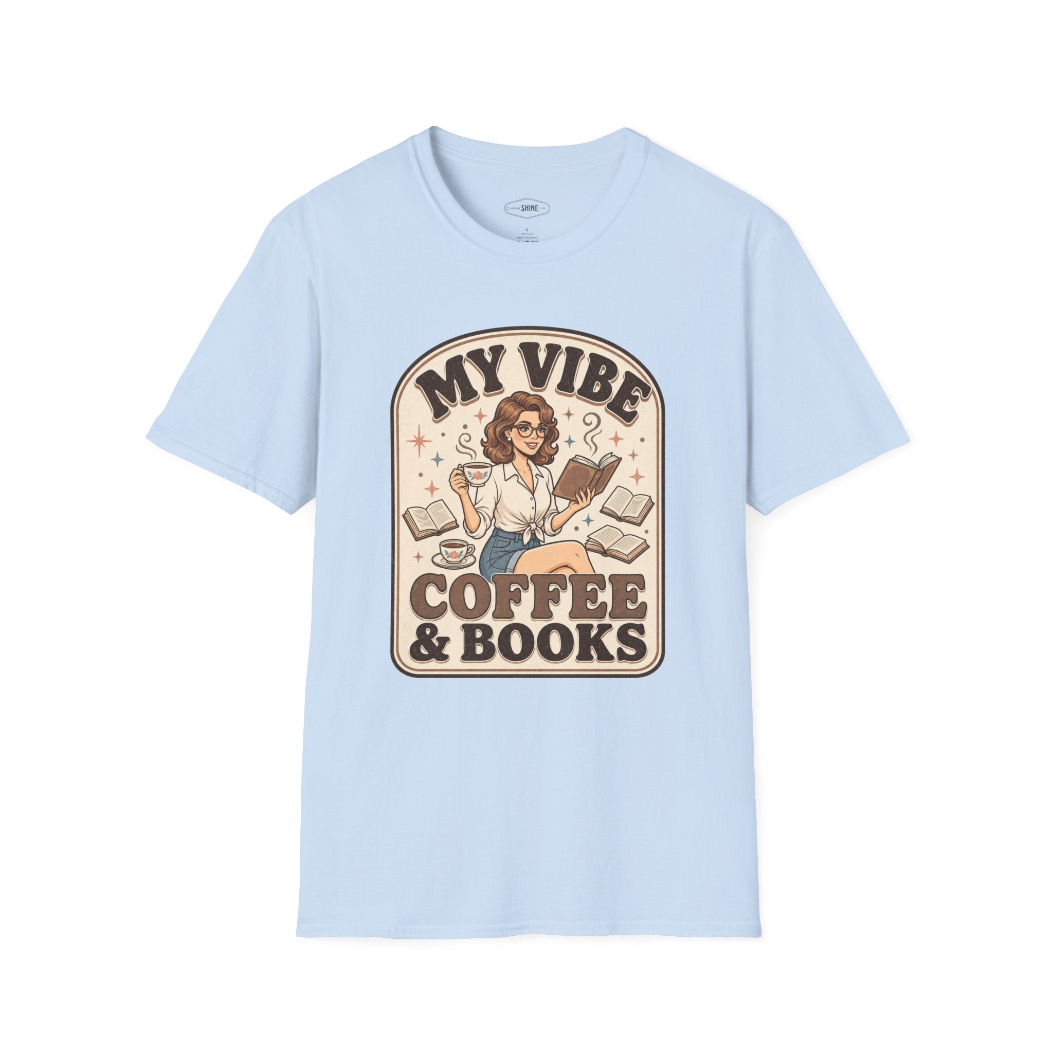 My Vibe Coffee & Books T-Shirt Vintage Design