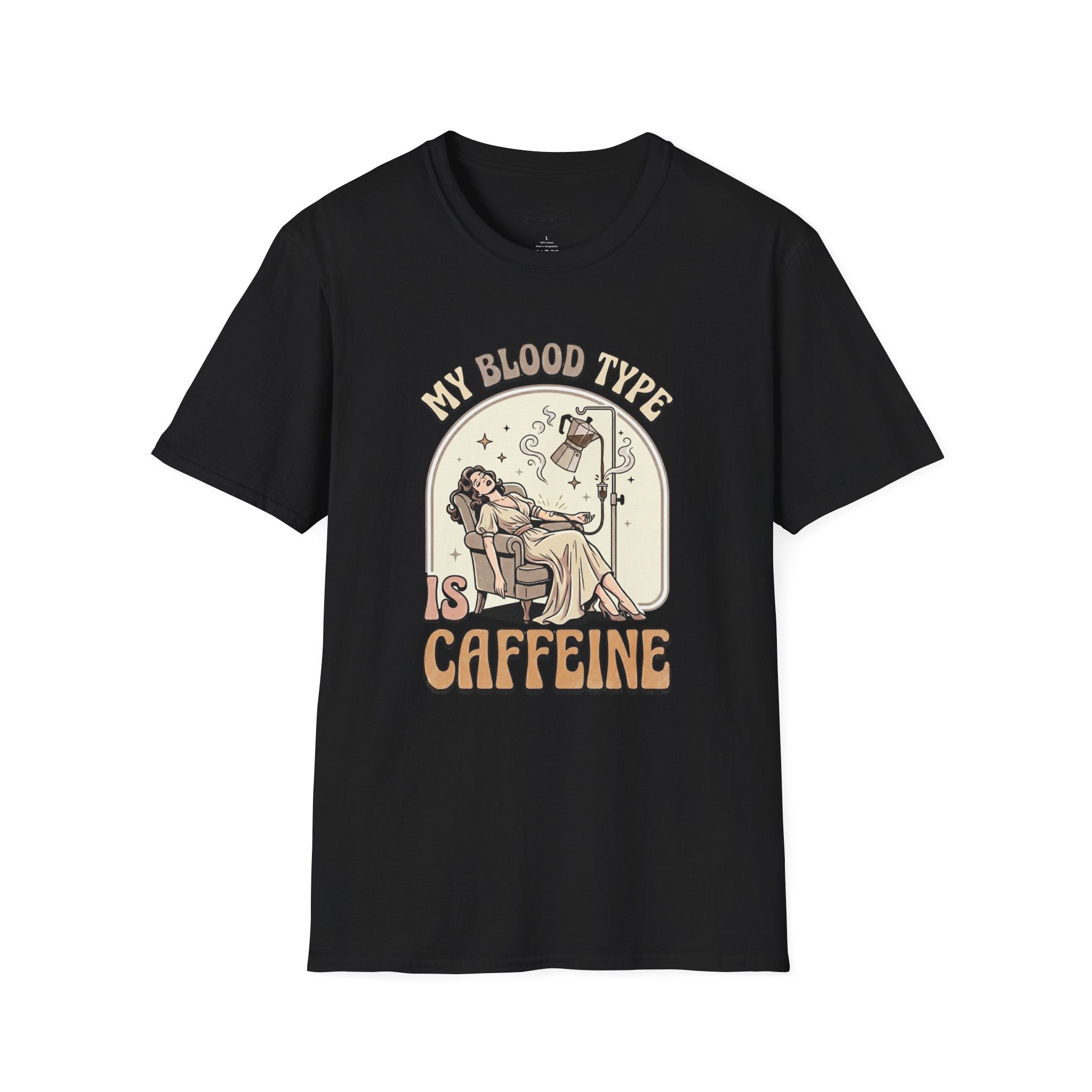 My Blood Type Is Caffeine T-Shirt Vintage Design