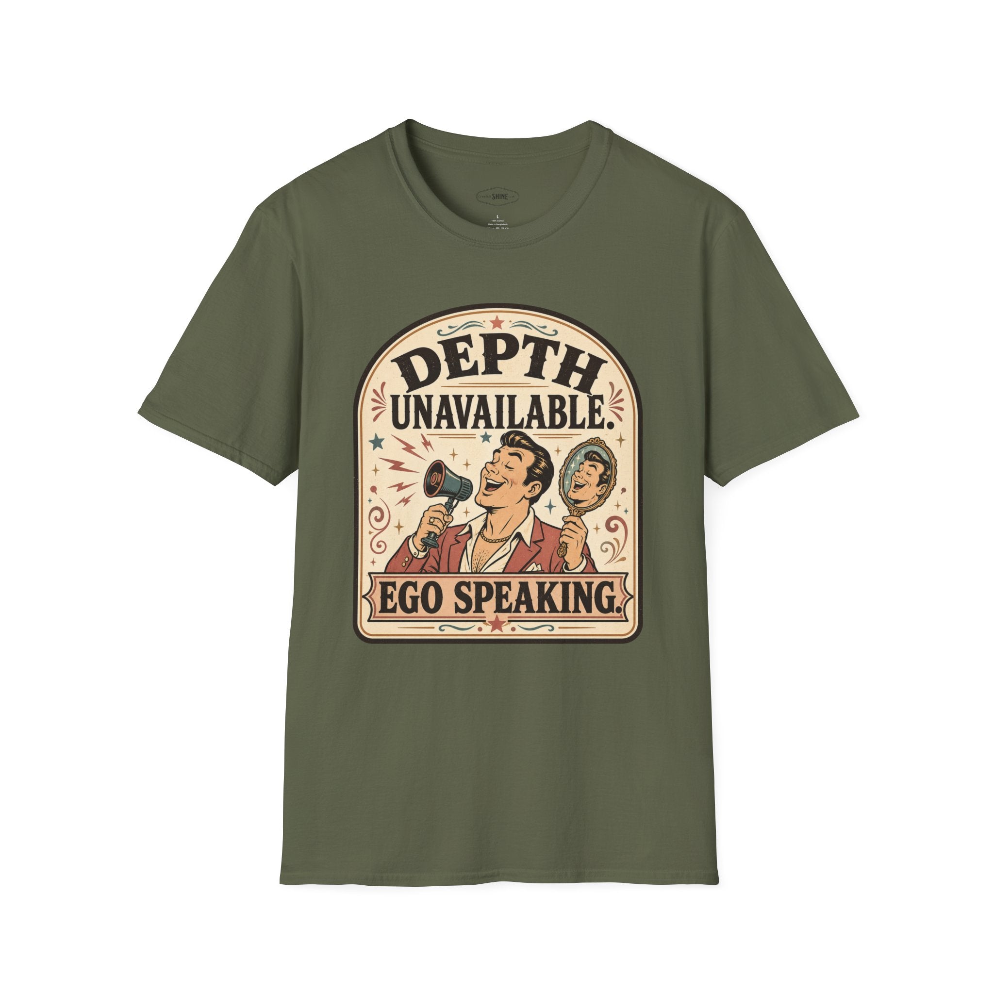 Depth Unavailable Ego Speaking T-Shirt Vintage Design