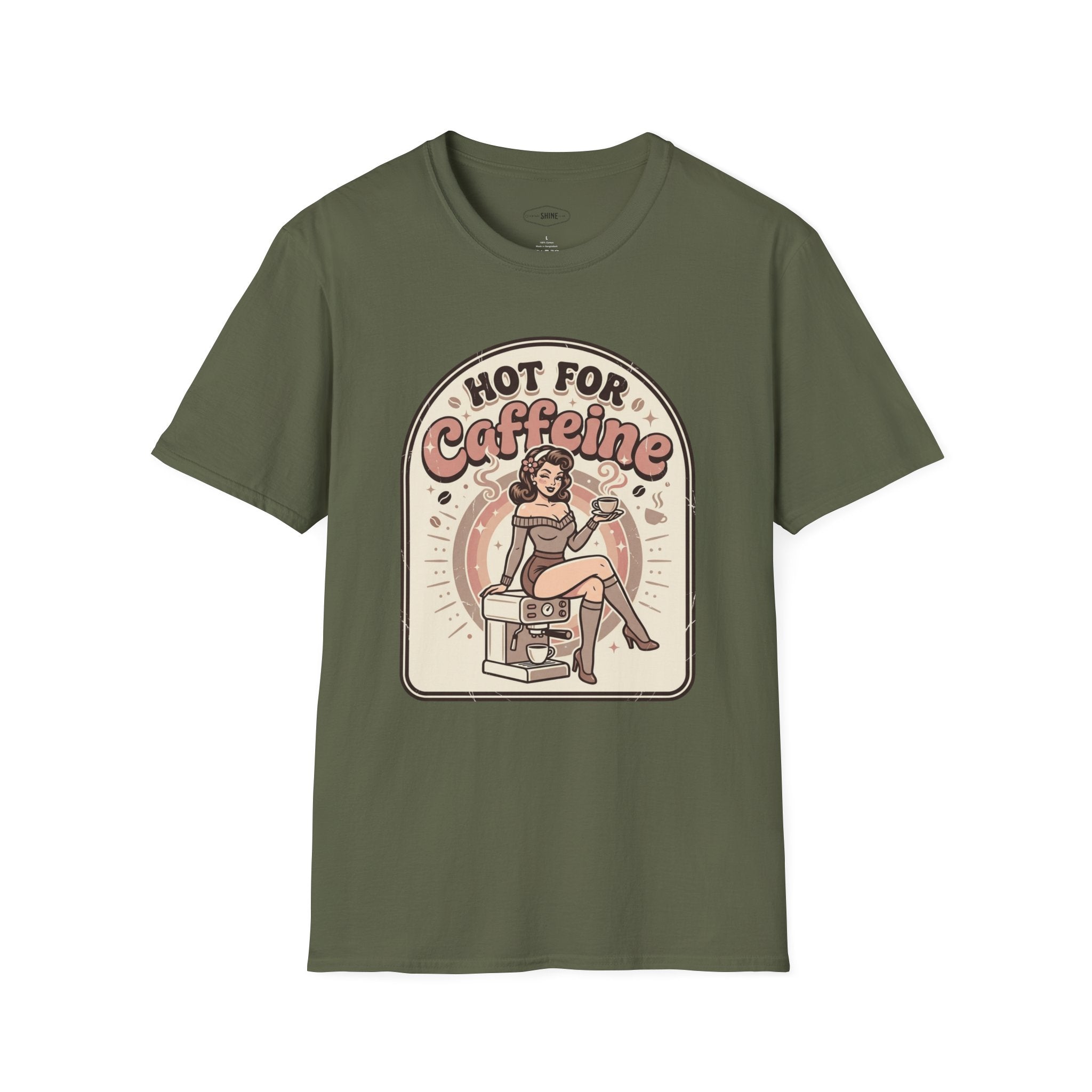 Hot for Caffeine T-Shirt Vintage Design