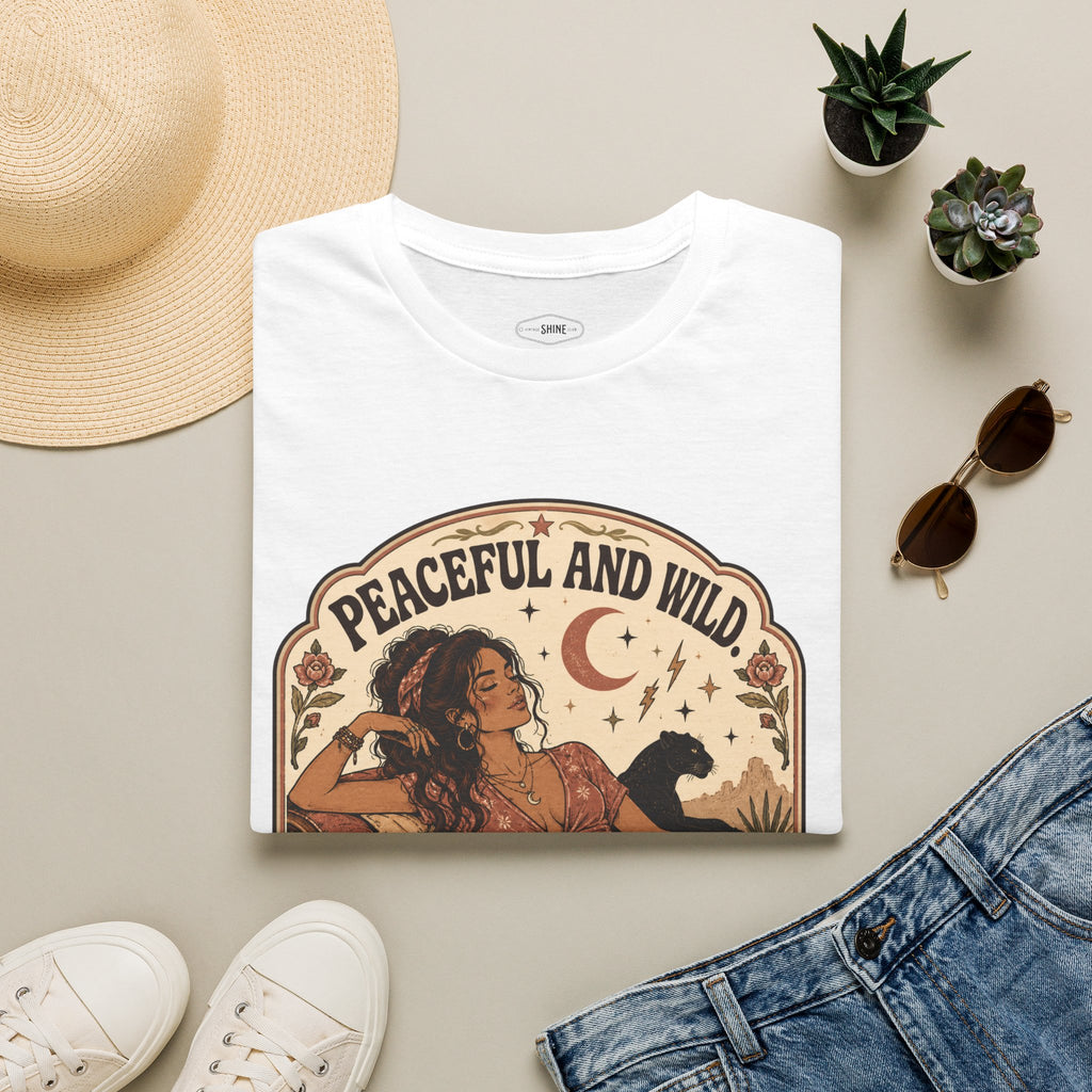 Peaceful and Wild I Am Both T-Shirt Vintage Design