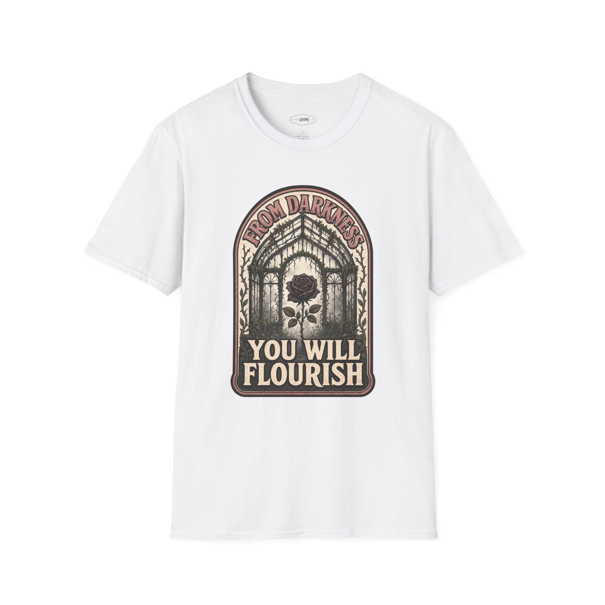 From Darkness You Will Flourish T-Shirt Vintage Design