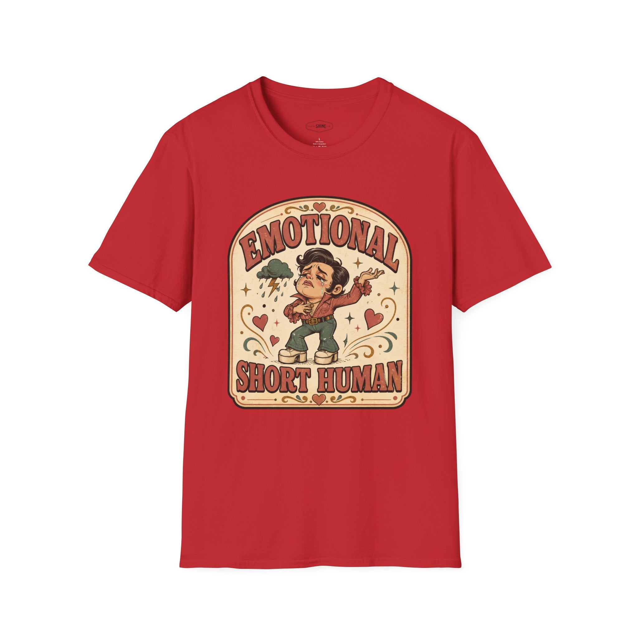 Emotional Short Human T-Shirt Vintage Design