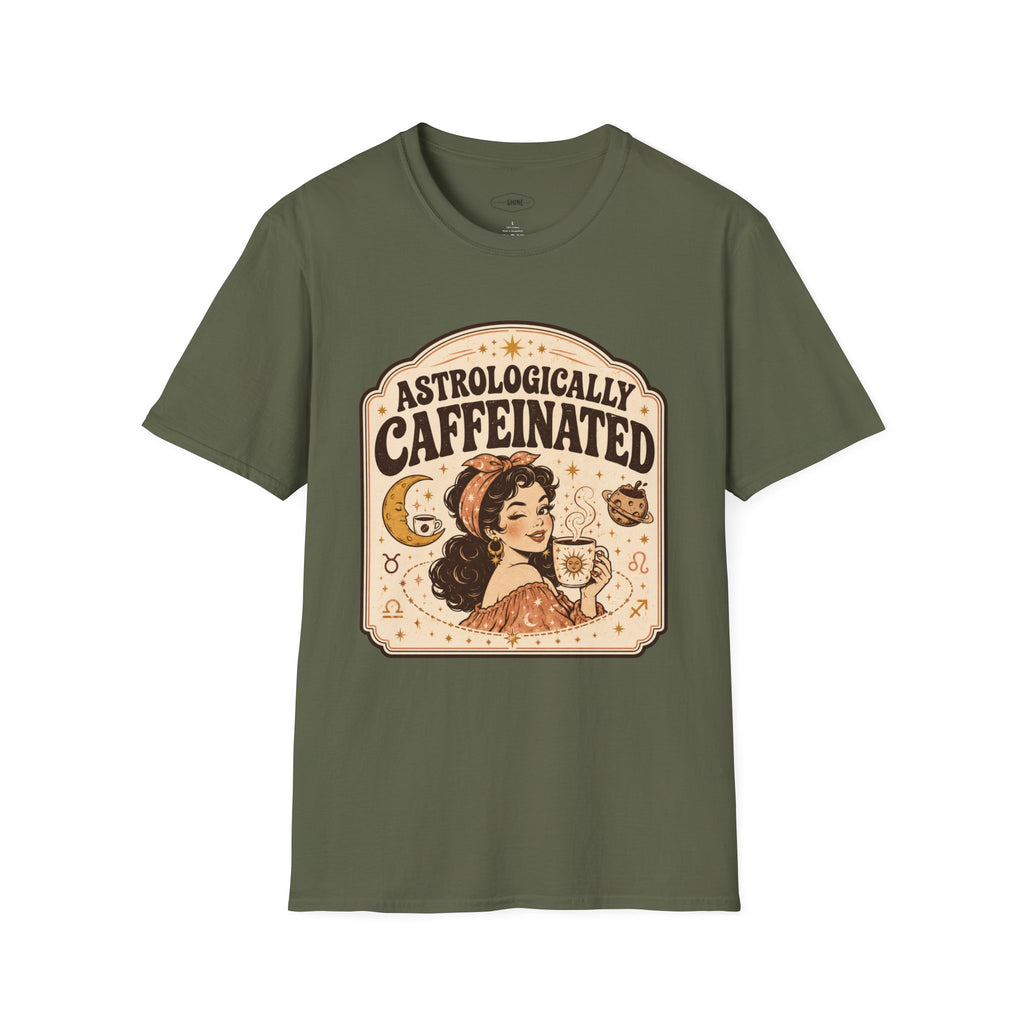 Astrologically Caffeinated T-Shirt Vintage Design