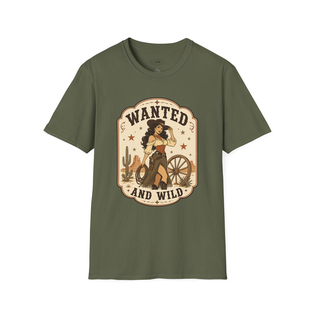 Wanted and Wild T-Shirt Vintage Design