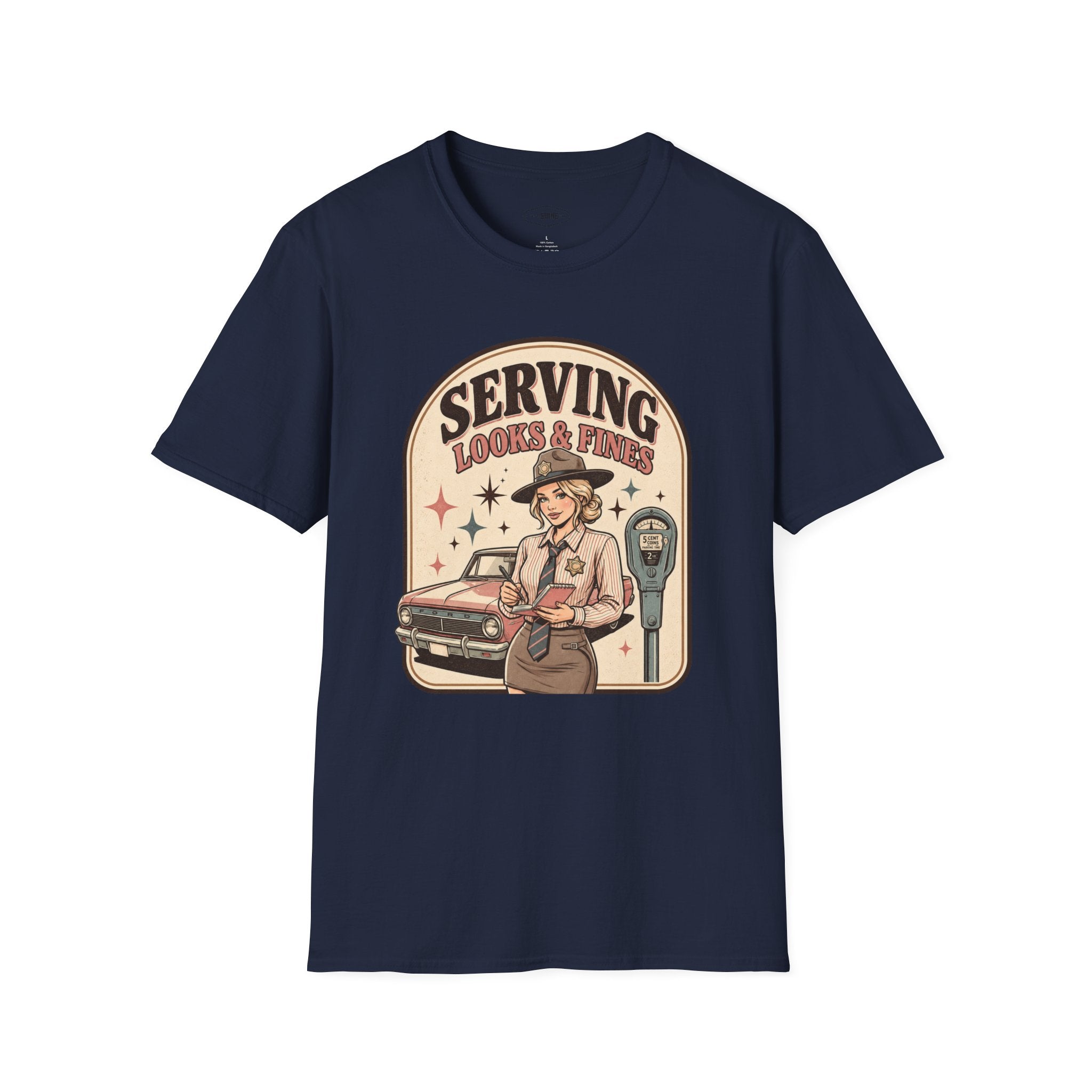 Serving Looks & Fines T-Shirt Vintage Design