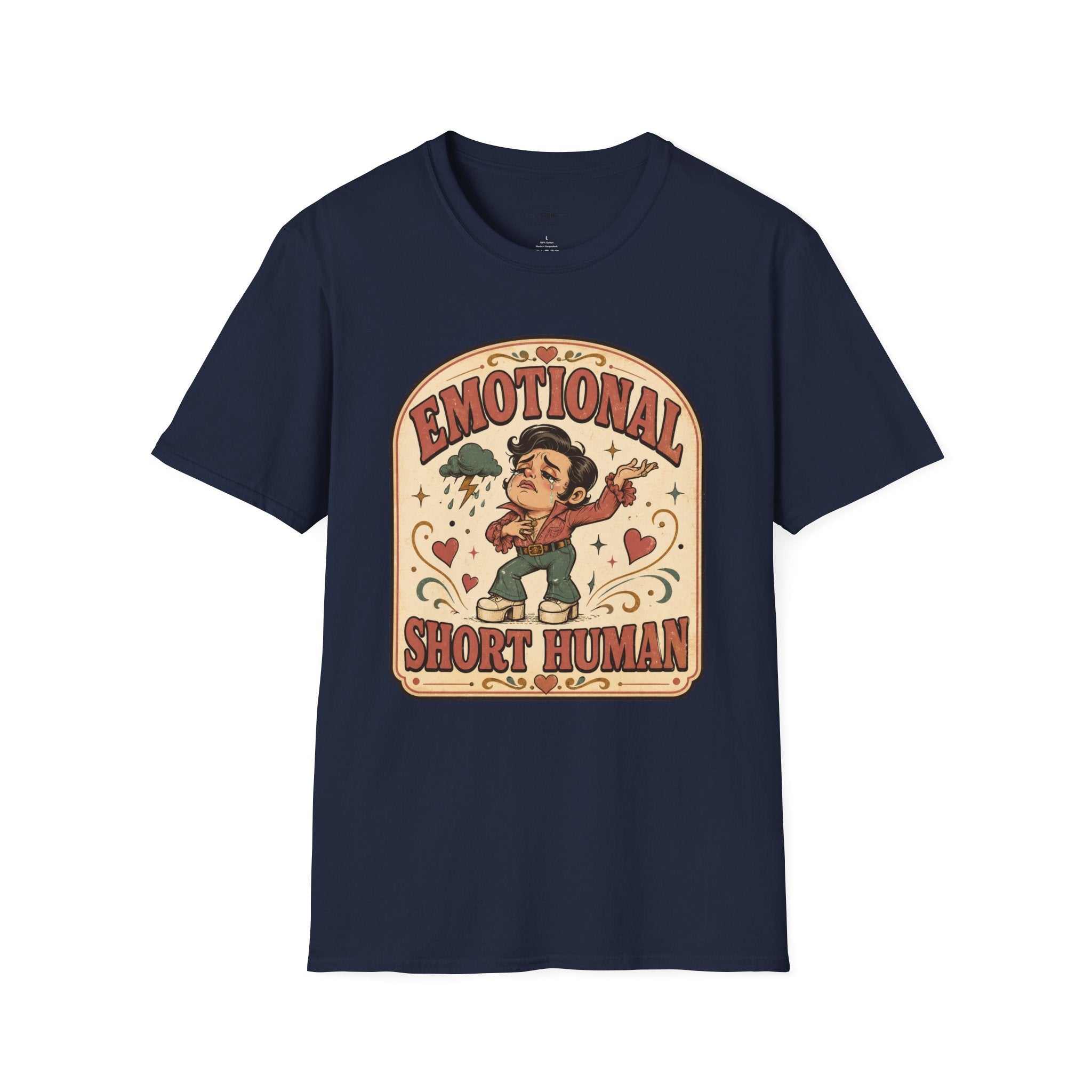 Emotional Short Human T-Shirt Vintage Design