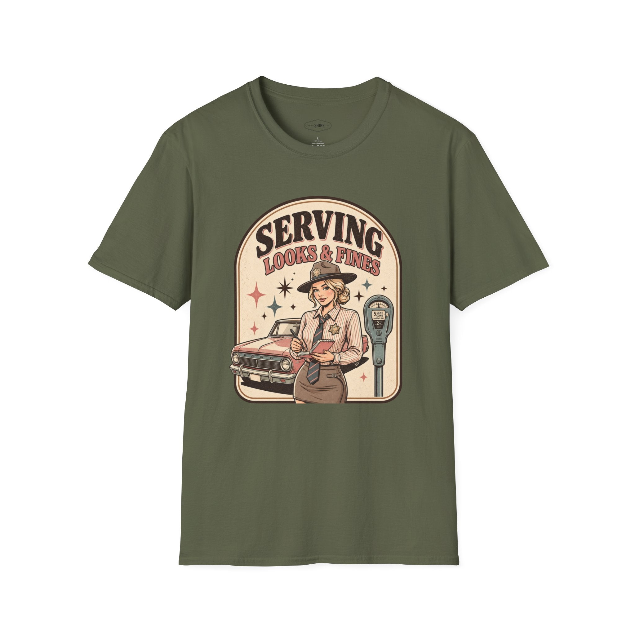 Serving Looks & Fines T-Shirt Vintage Design