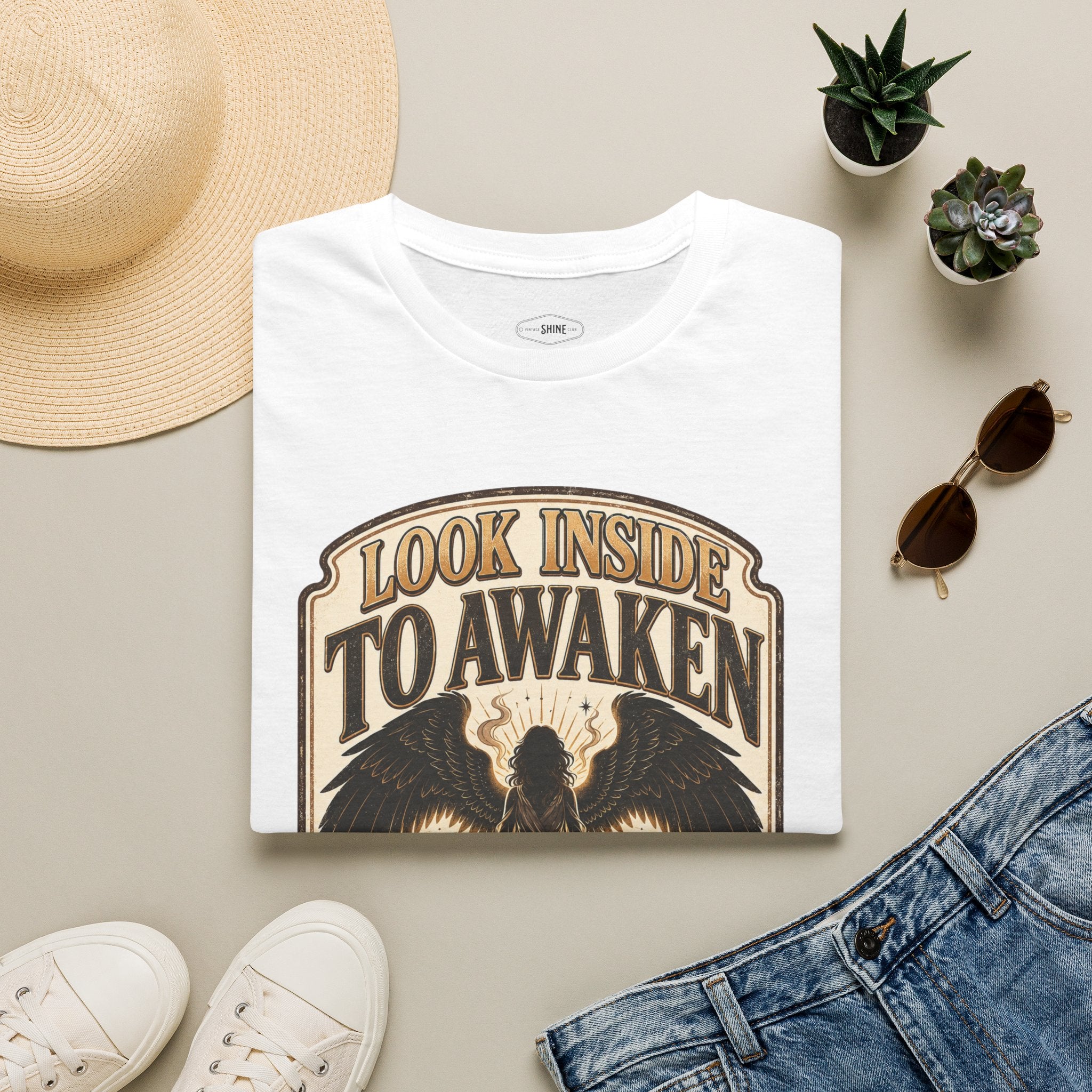 Look Inside to Awaken T-Shirt Vintage Design