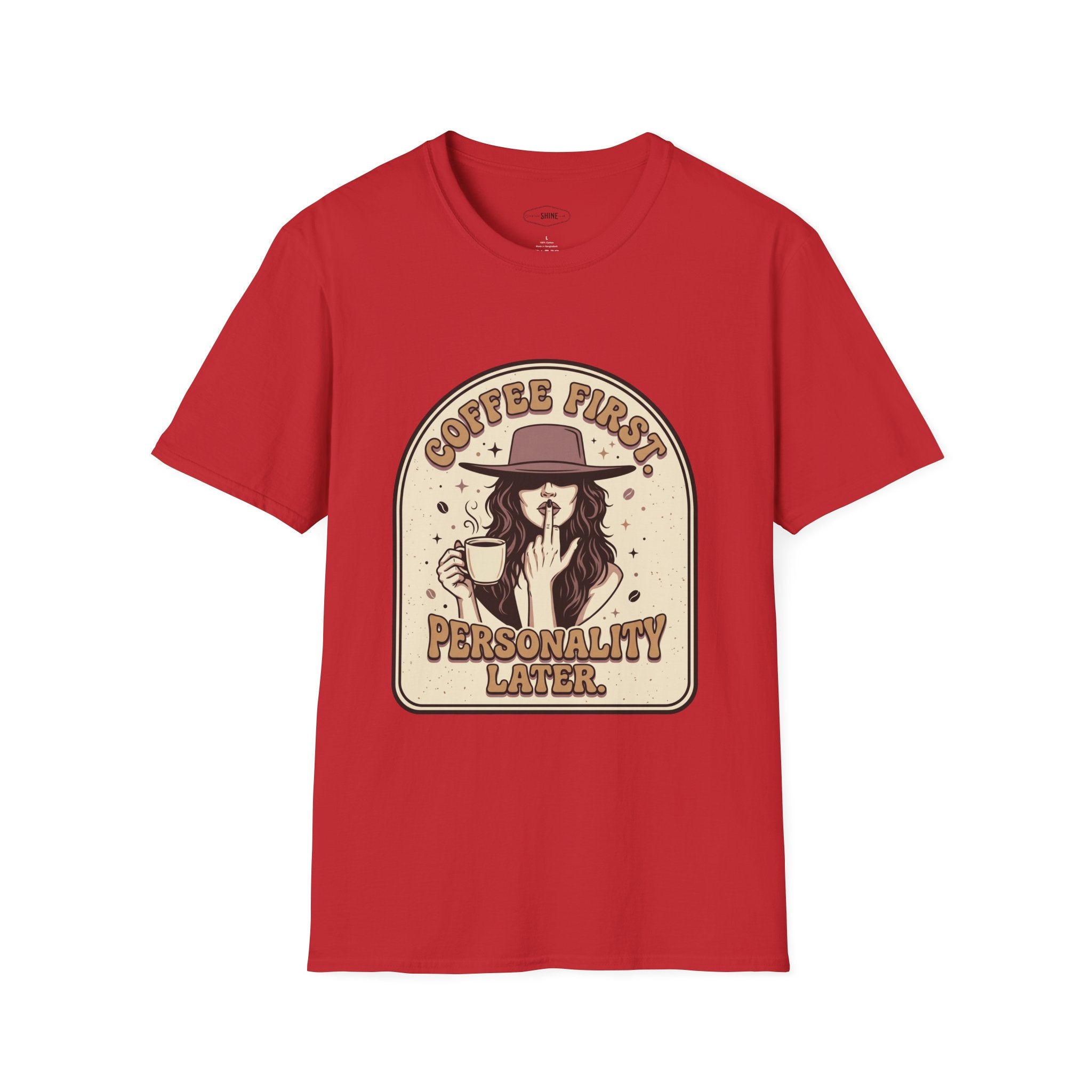 Coffee First Personality Later T-Shirt Vintage Design