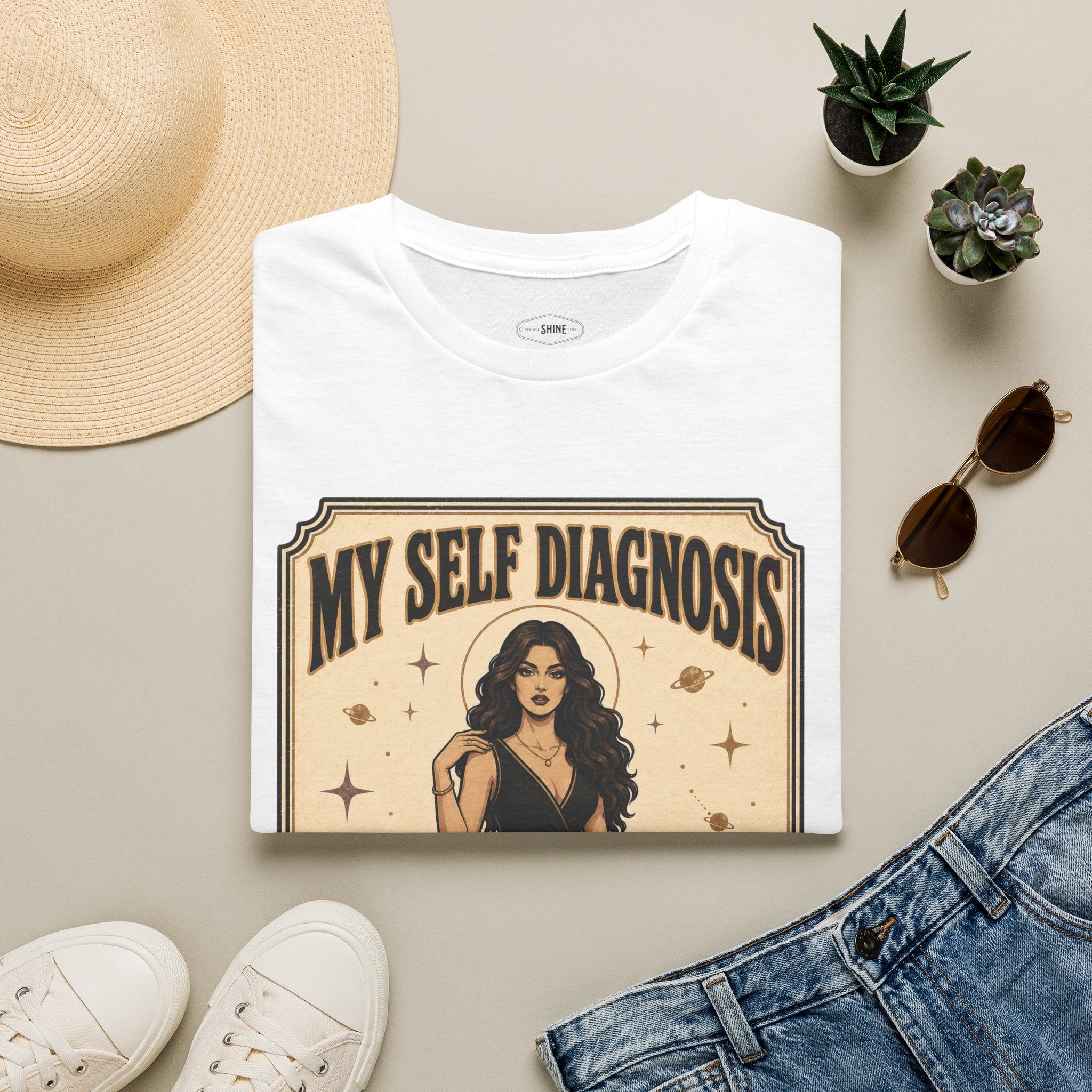 My Self Diagnosis Goddess T-Shirt Vintage Design