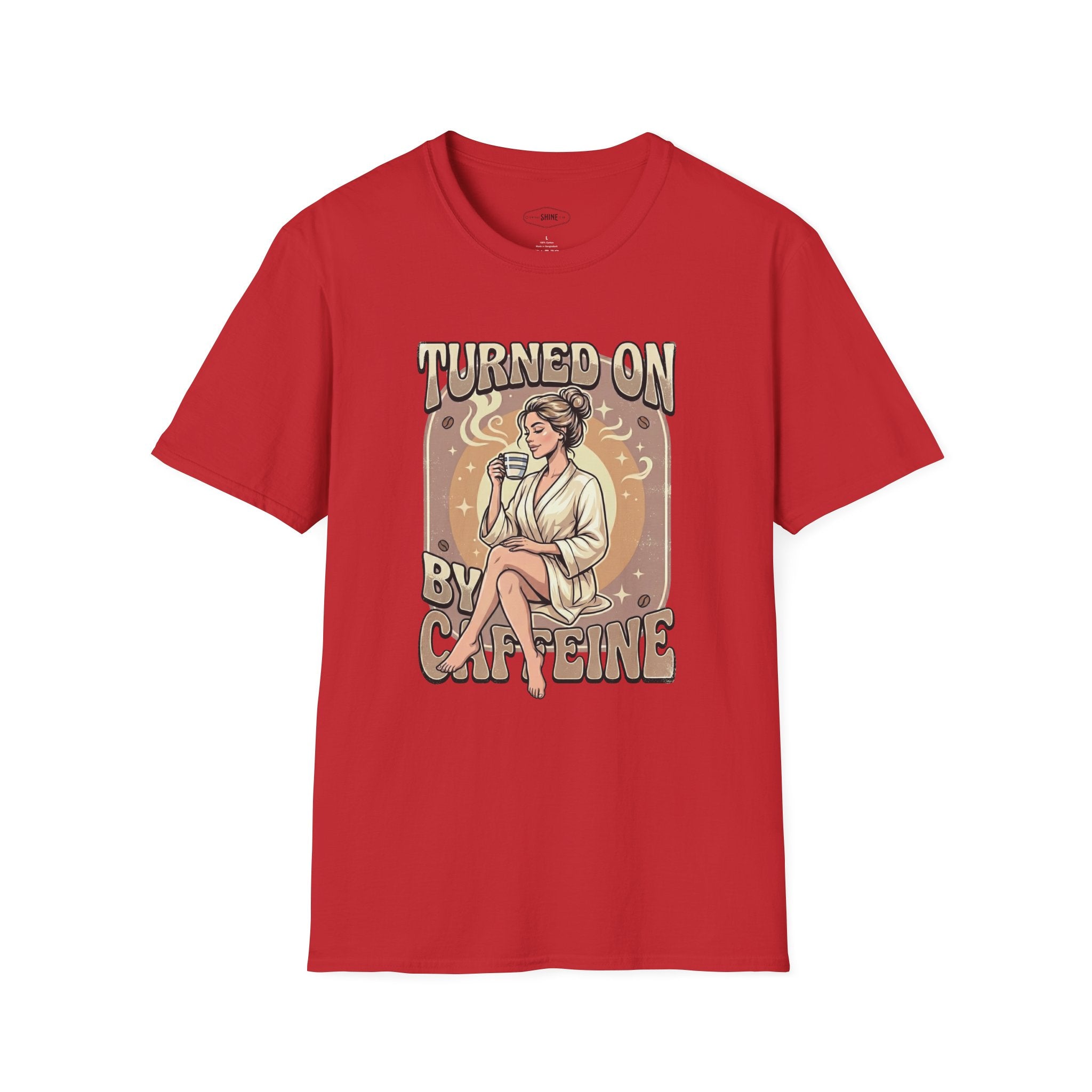 Turned On By Caffeine T-Shirt Vintage Design