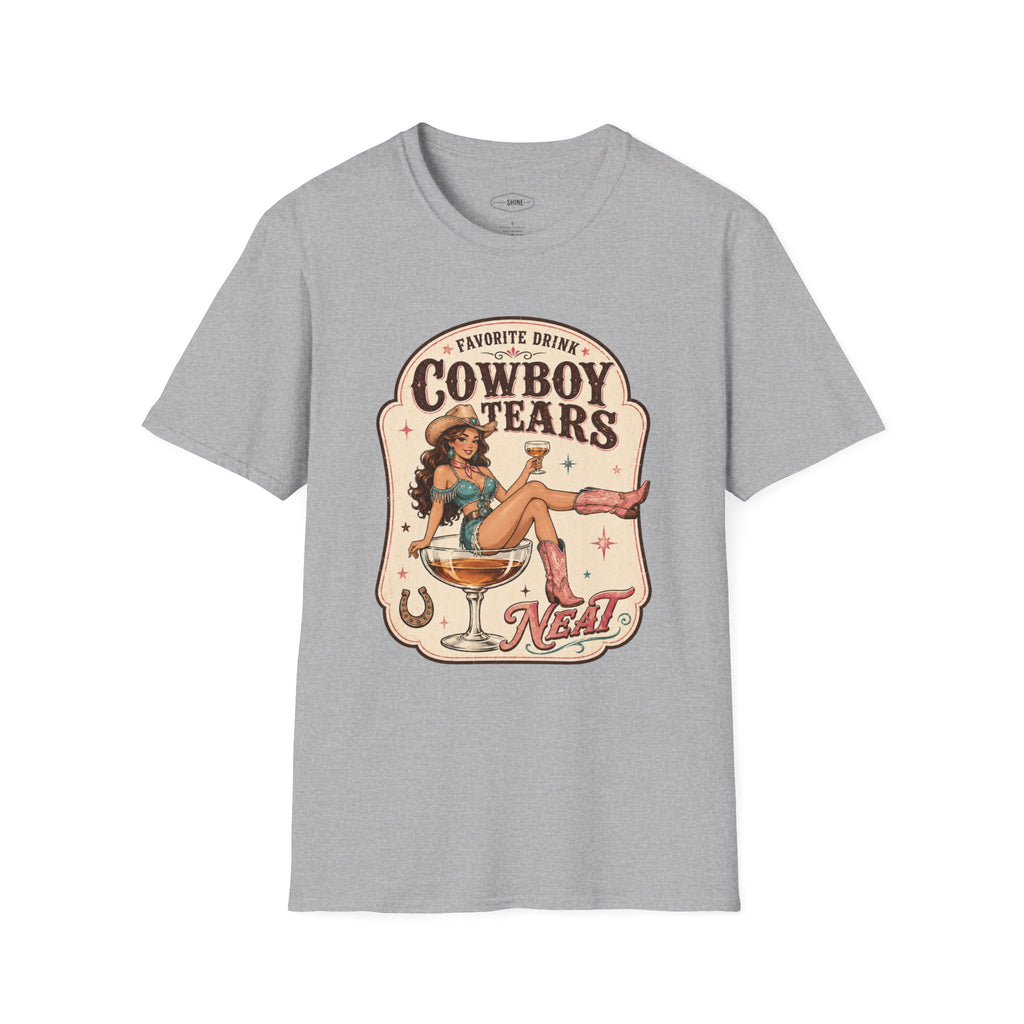 Favorite Drink Cowboy Tears Neat T-Shirt Vintage Design