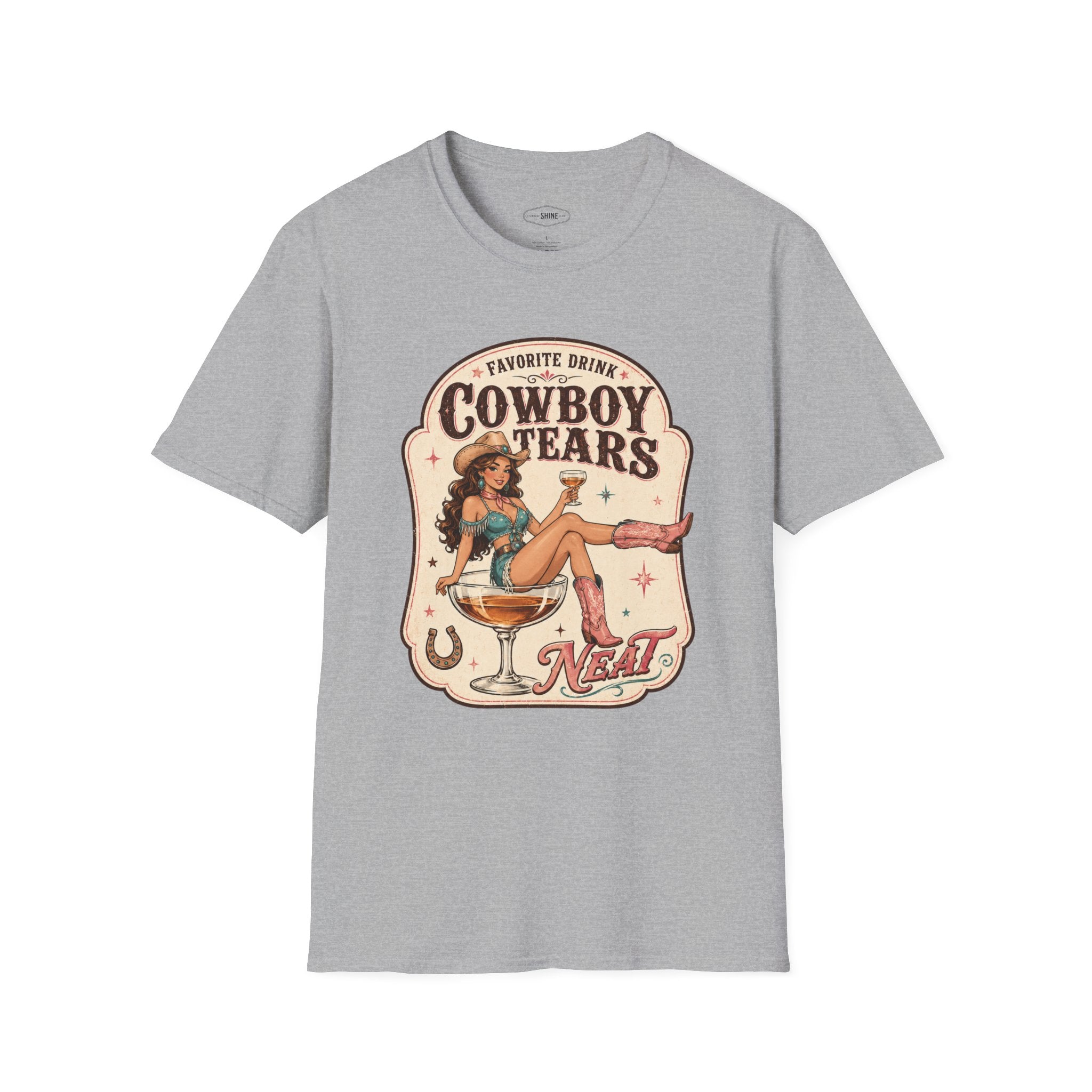 Favorite Drink Cowboy Tears Neat T-Shirt Vintage Design