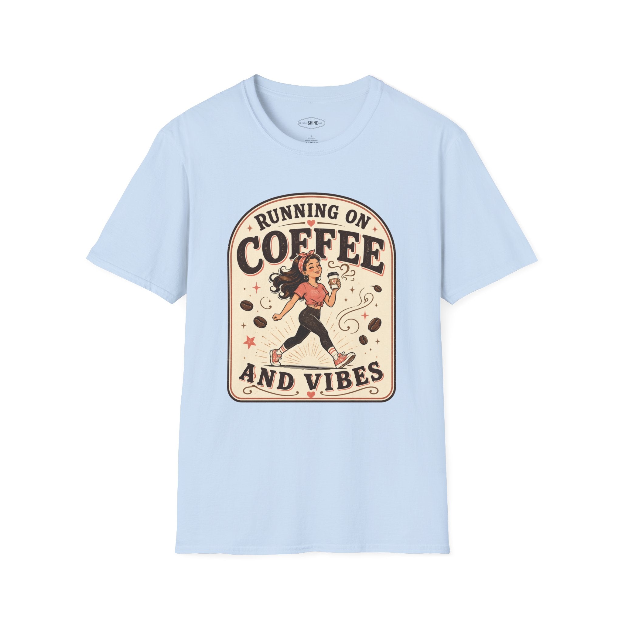 Running on Coffee and Vibes T-Shirt Vintage Design