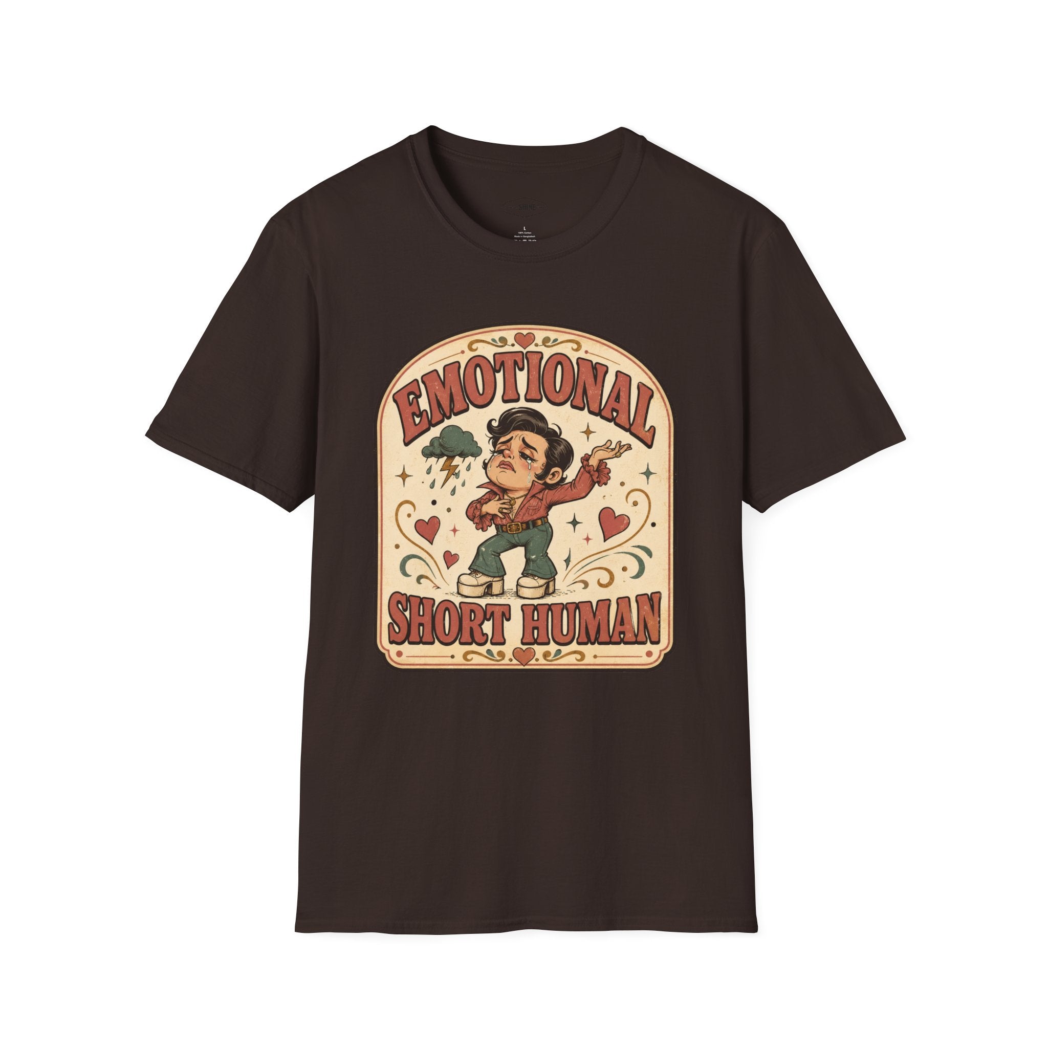 Emotional Short Human T-Shirt Vintage Design