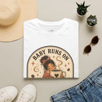 Baby Runs on Caffeine T-Shirt Vintage Design