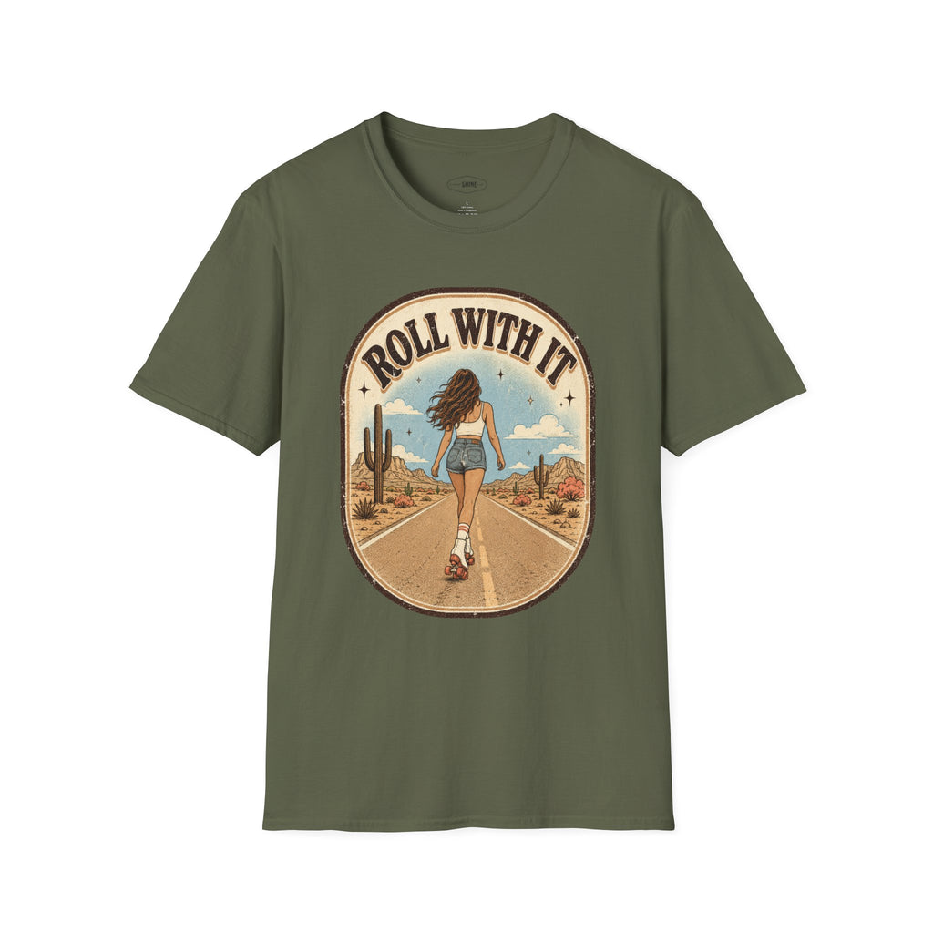 Roll With It T-Shirt Vintage Design